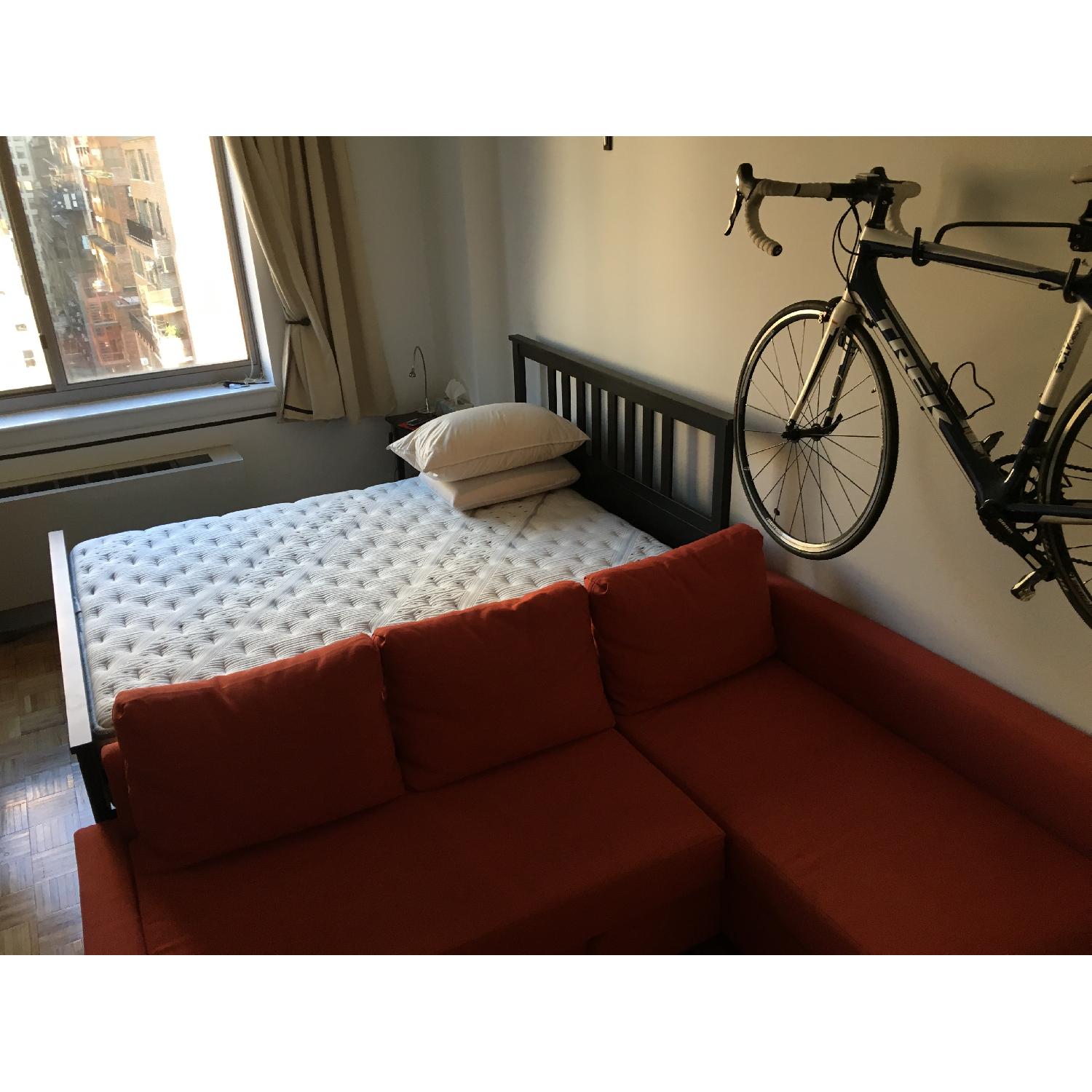 Ikea Hemnes Bed Frame in Black-Brown w/ Lury - image-1