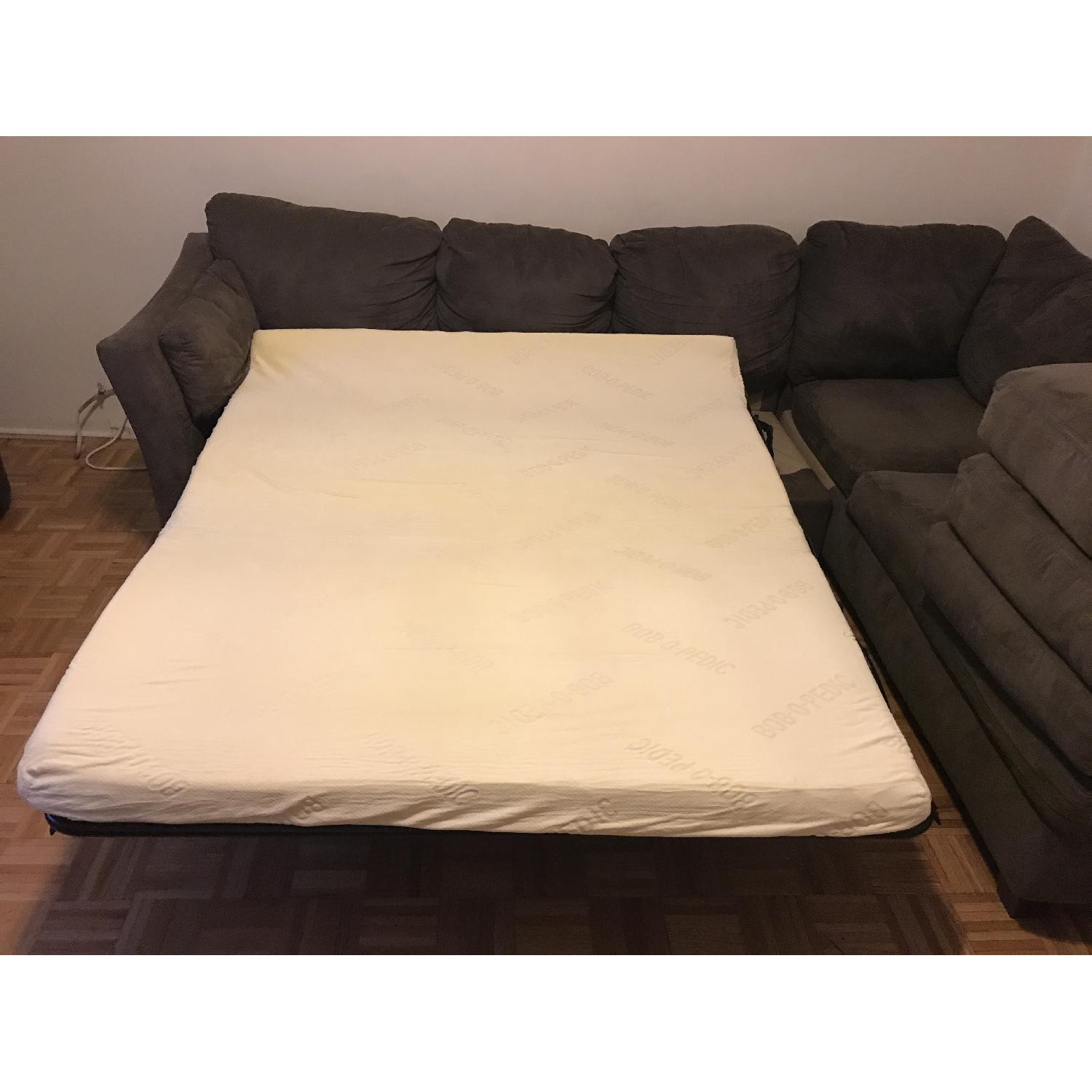 Bob's L Shape Queen Size Sleeper Sectional Sofa - image-1