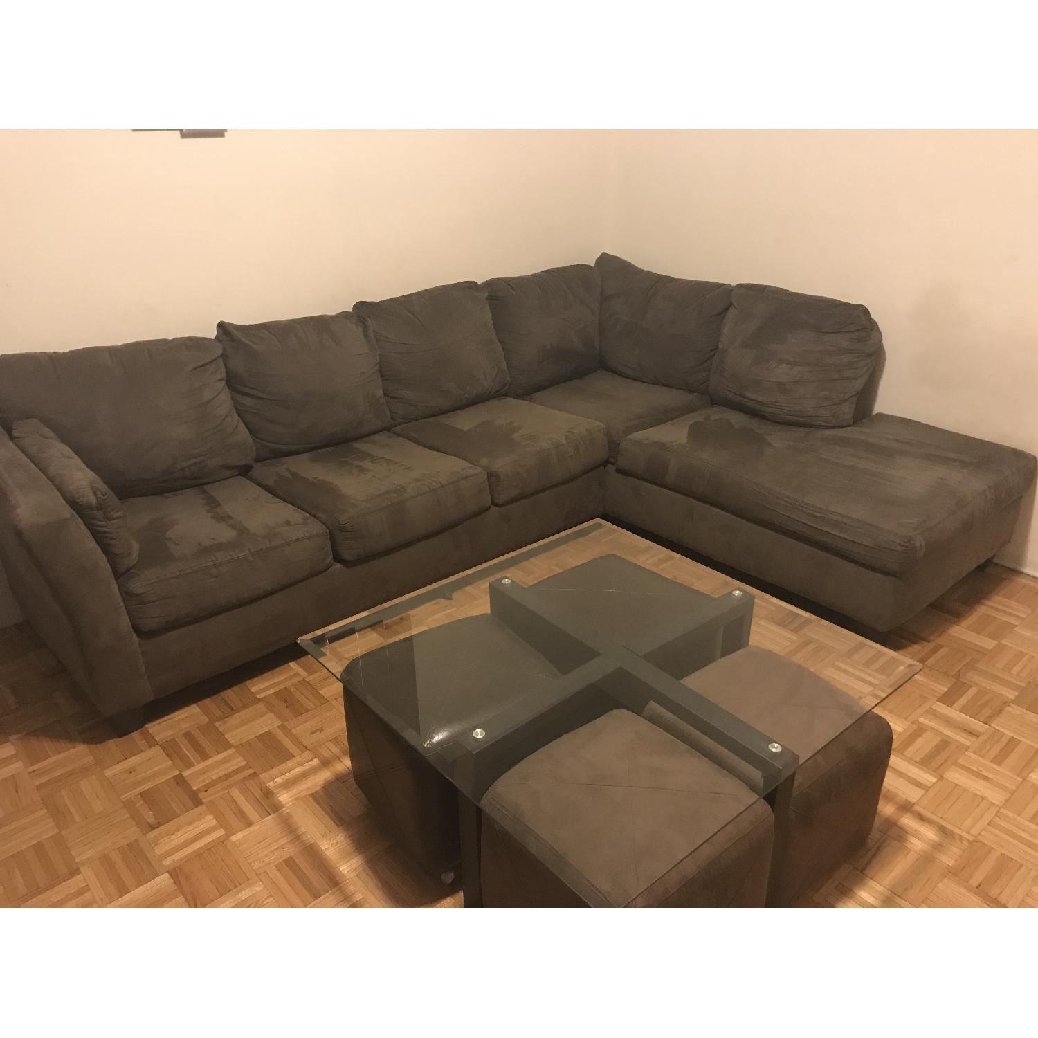 Bob's L Shape Queen Size Sleeper Sectional Sofa - image-3