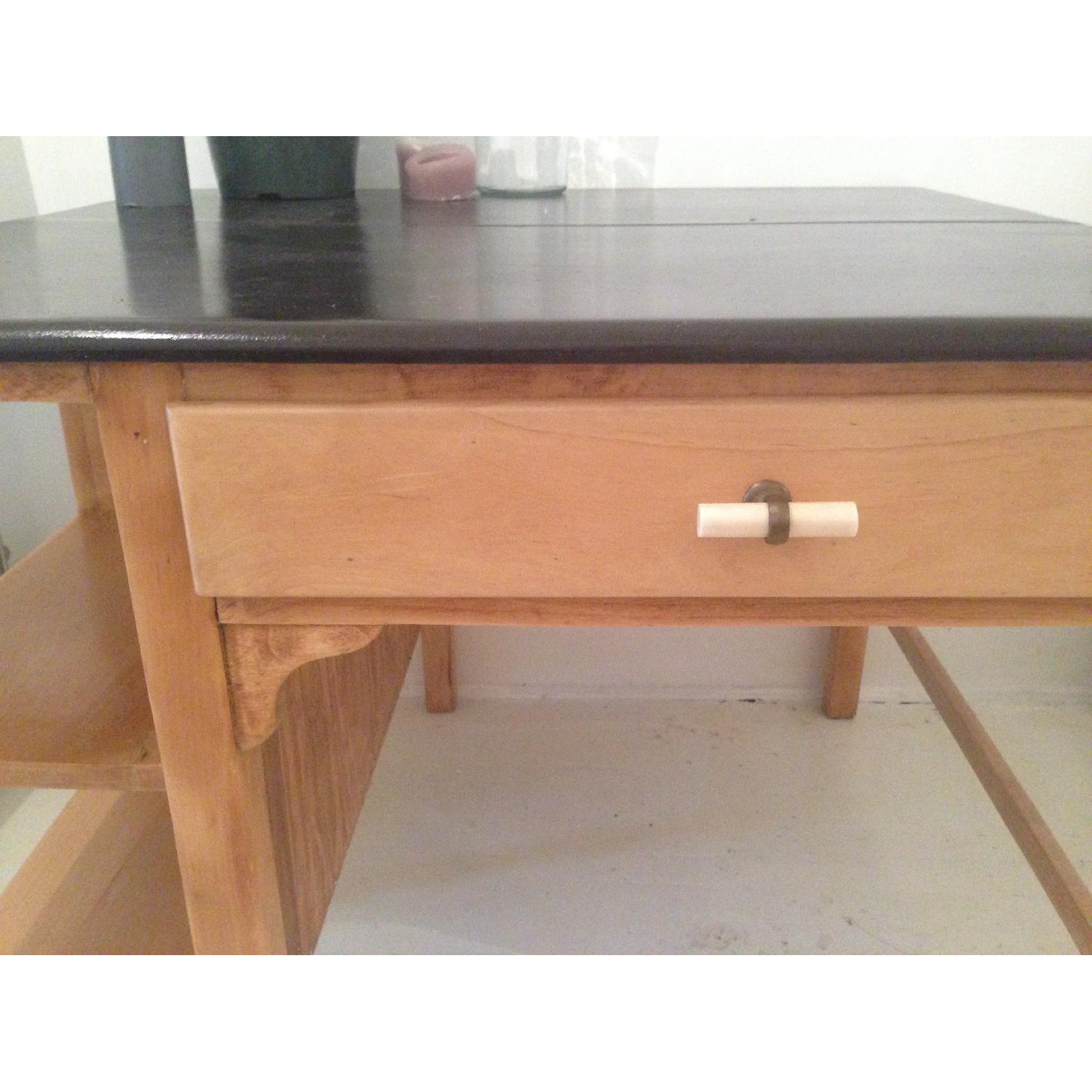 Vintage Double Sided Wood Desk - image-2