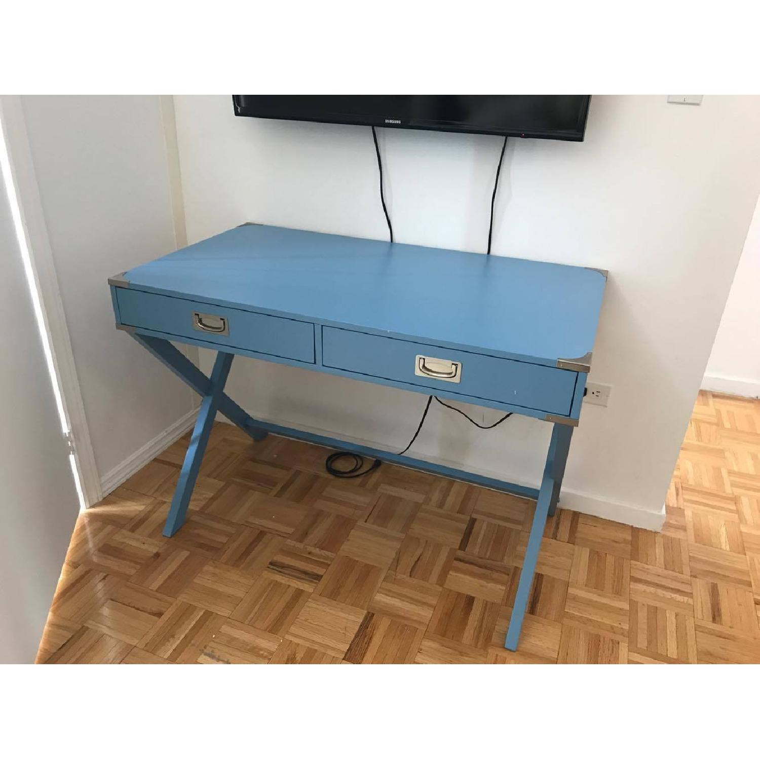 Mercury Row Neptune Campaign 2 Drawer Writing Desk - image-3