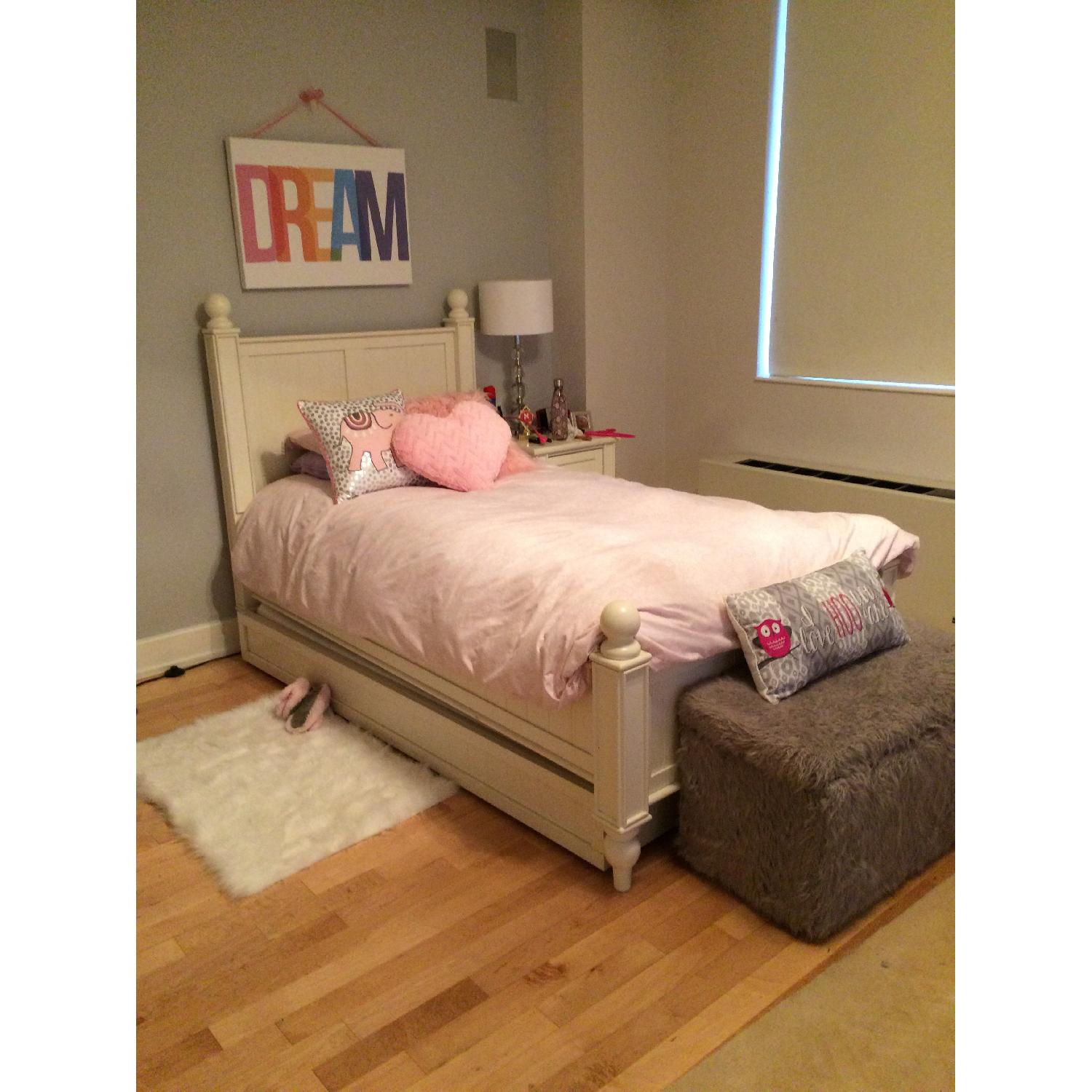 Pottery Barn White Twin Bed - image-1