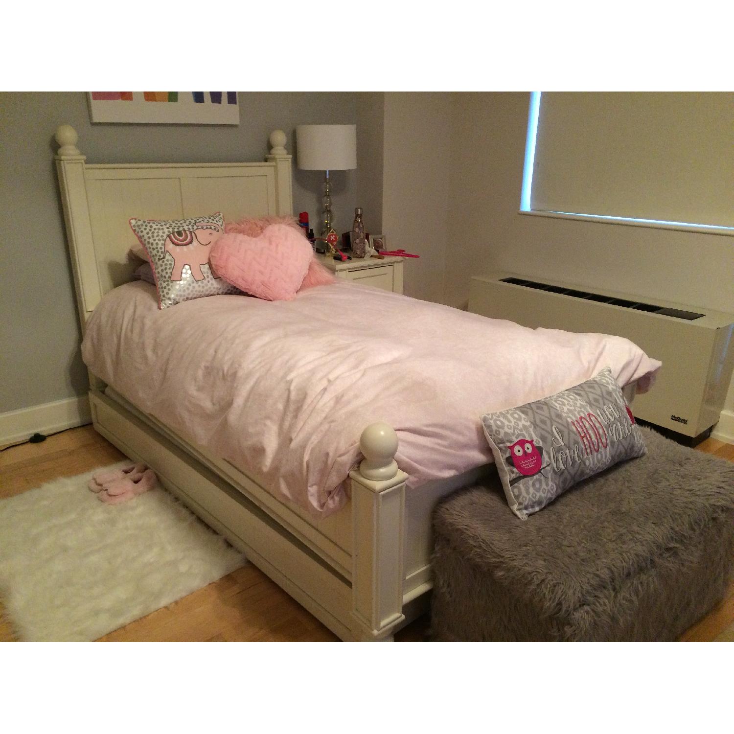 Pottery Barn White Twin Bed - image-2
