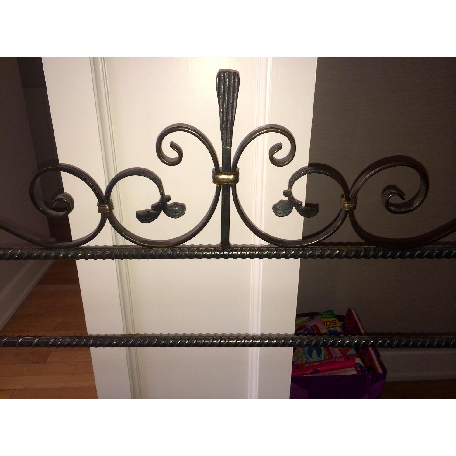 Custom Made Full-Size Rod Iron Headboard w/ Candles - image-2