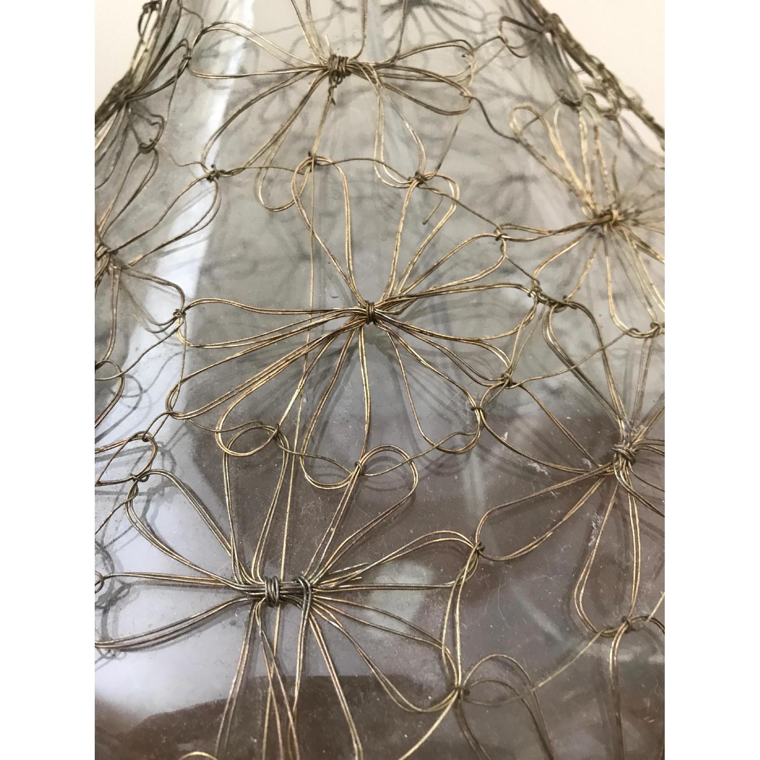 Target Mid Century Glass Lamp w/ Floral Embellishments - image-2