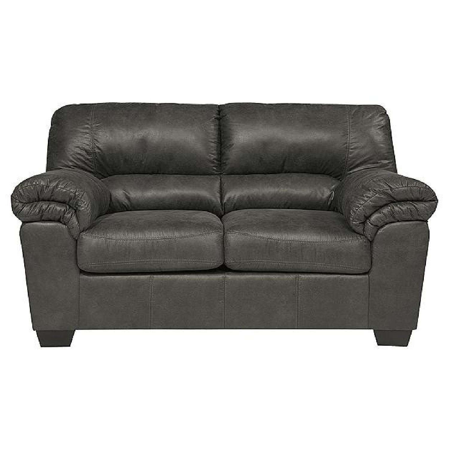 Ashley's Grey Suede Sofa + Loveseat - image-6