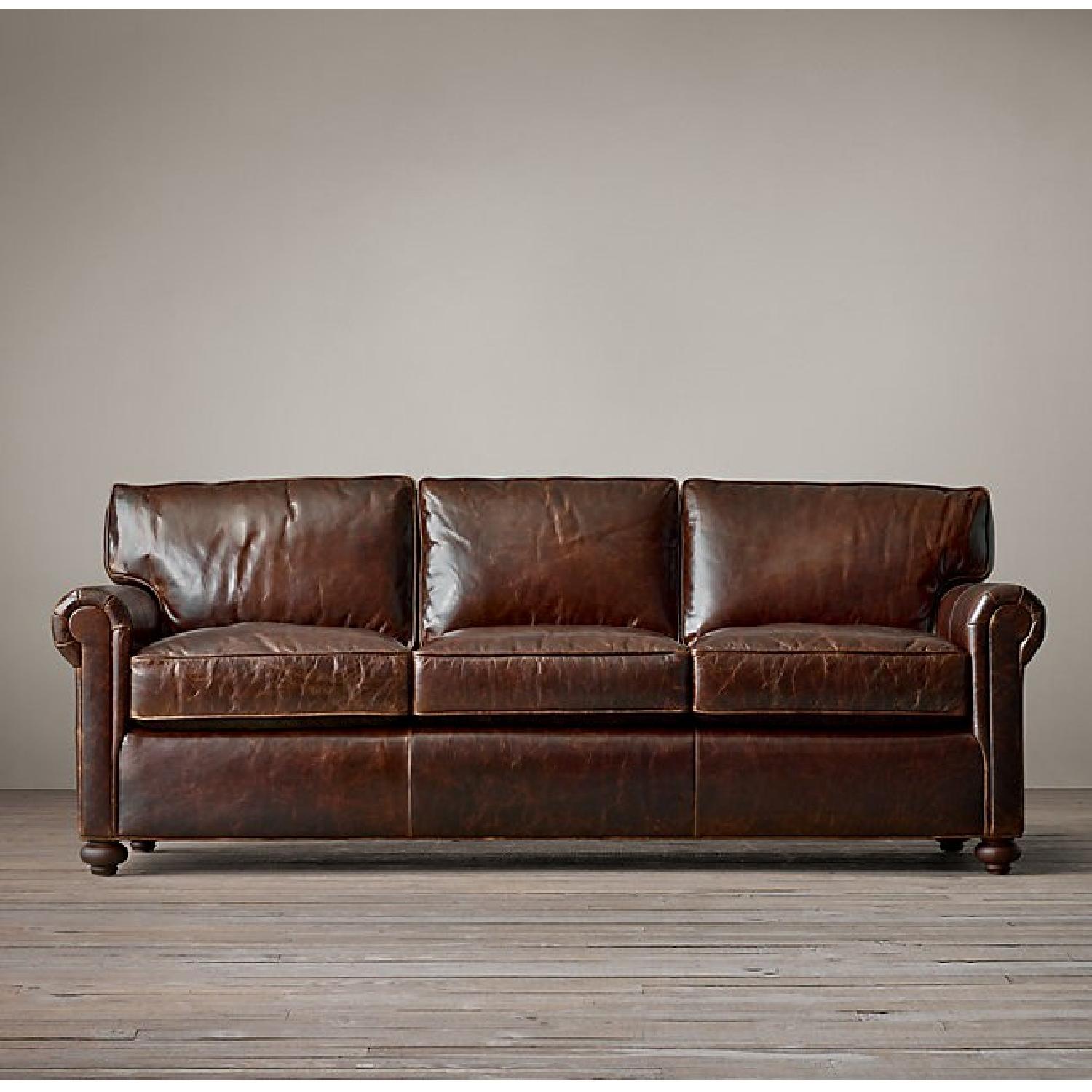 Restoration Hardware Lancaster Leather Sofa - Thumbnail 2