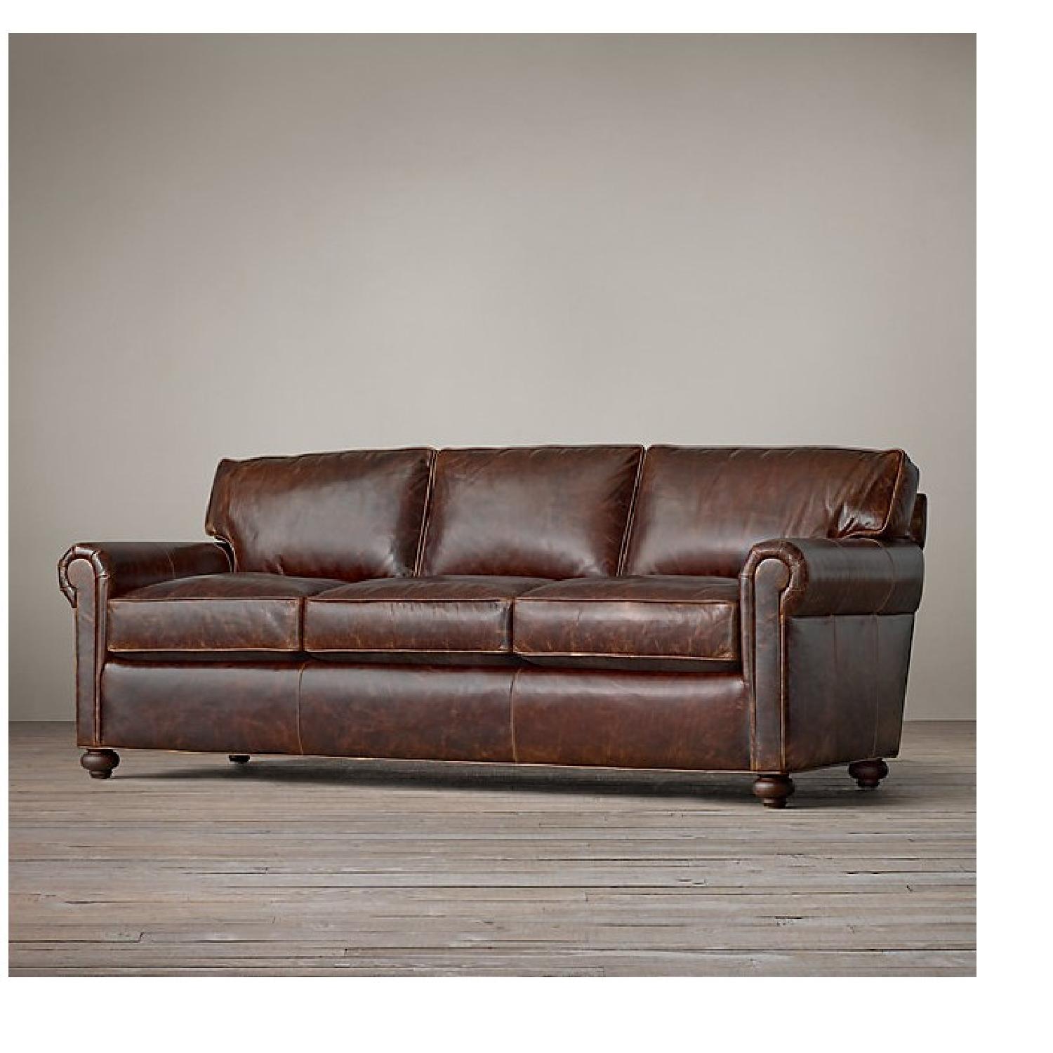 Restoration Hardware Lancaster Leather Sofa - Thumbnail 3