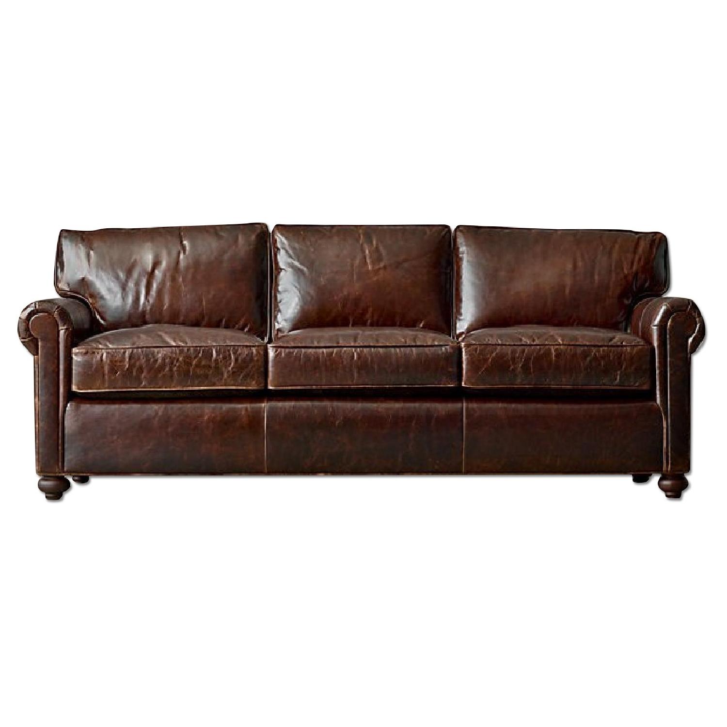 Restoration Hardware Lancaster Leather Sofa - Thumbnail 4