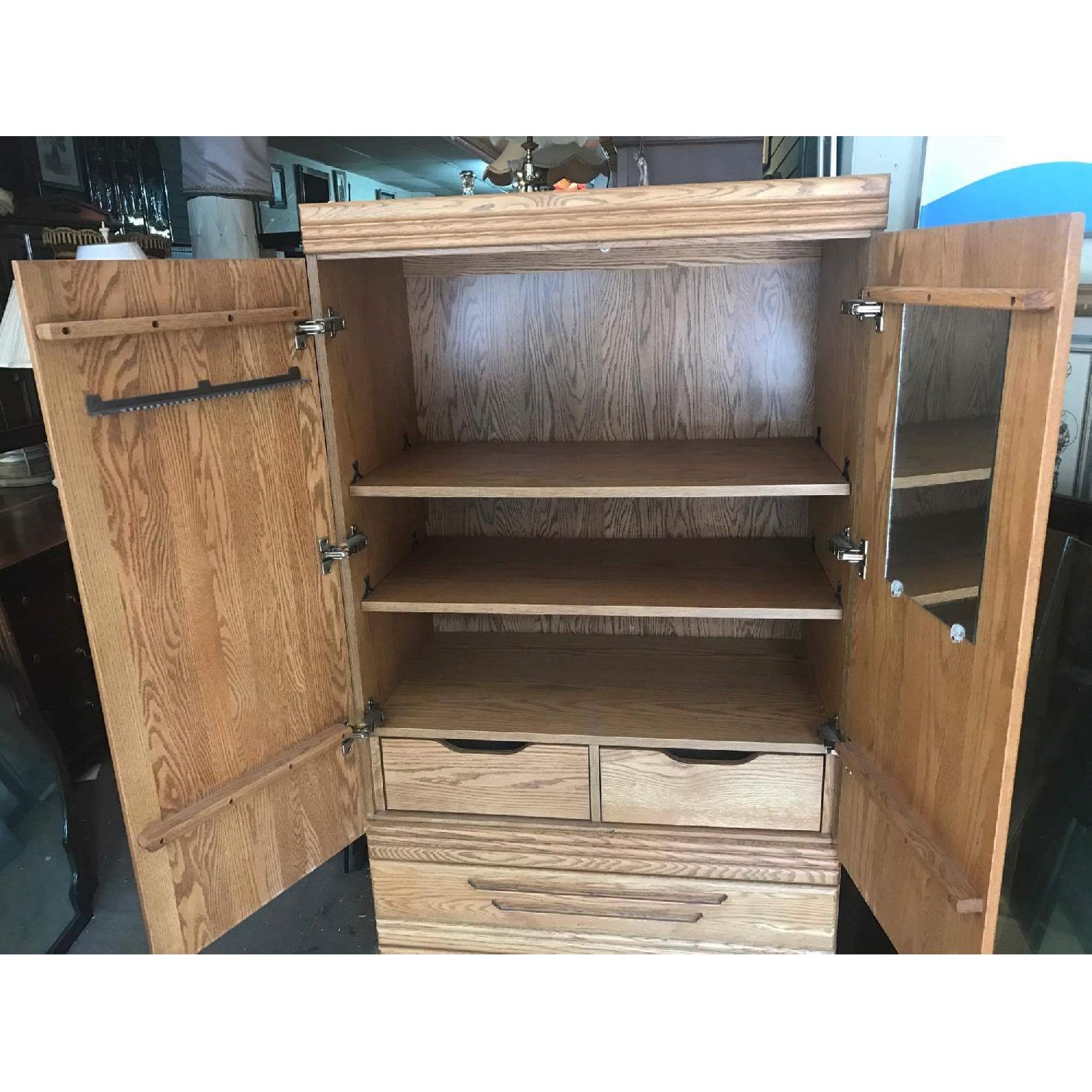 Wood Armoire w/ Mirror - image-8