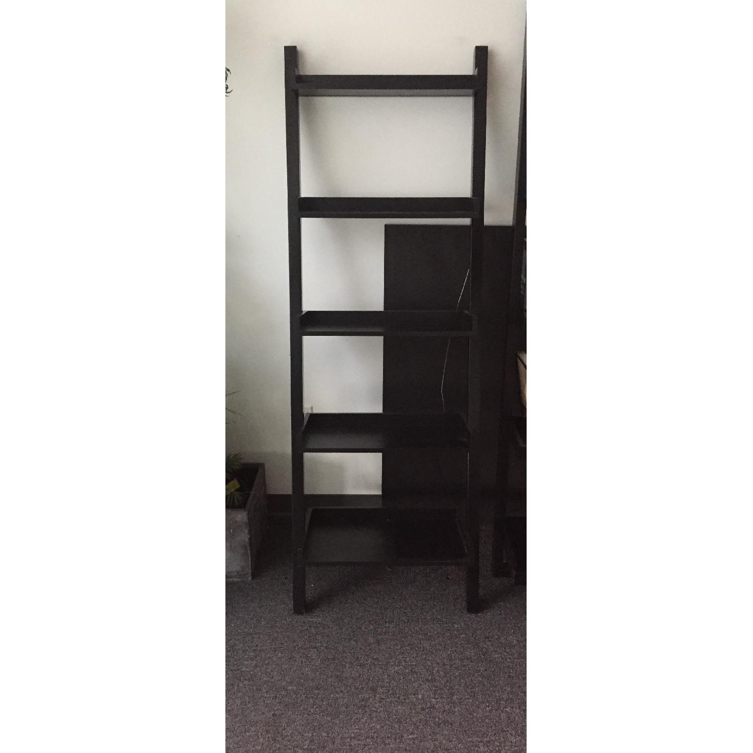 Black Five-Tier Leaning Wall Shelf - image-3