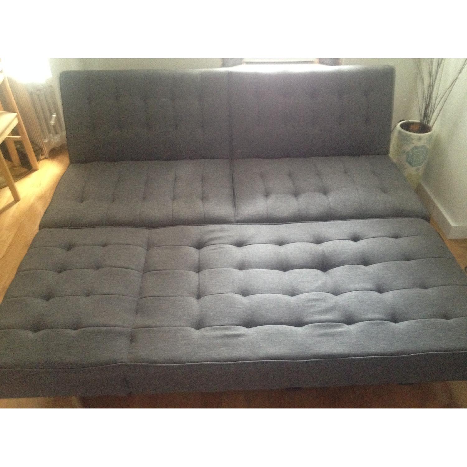 DHP Emily Futon w/ Chaise Lounge in Grey - image-1