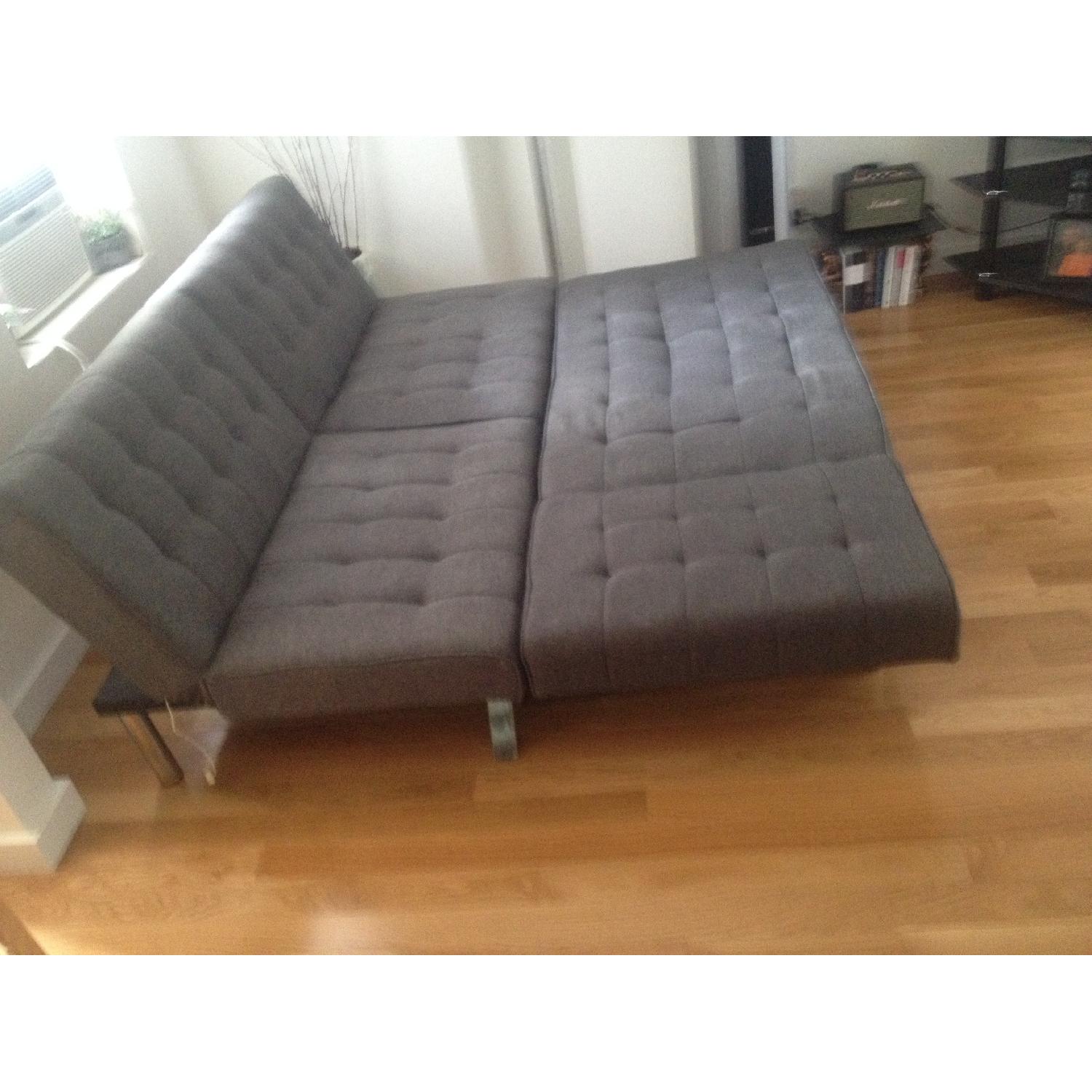 DHP Emily Futon w/ Chaise Lounge in Grey - image-2