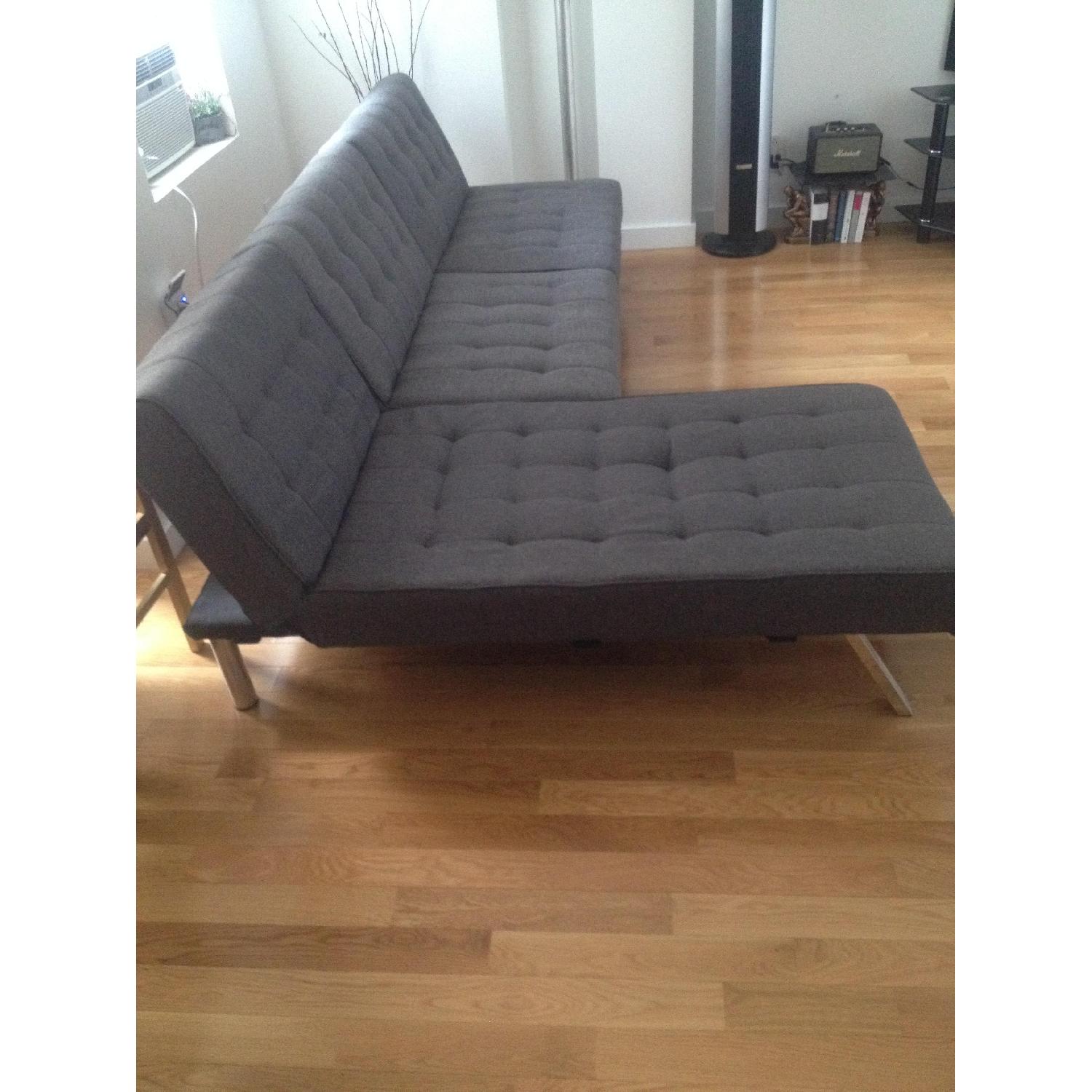 DHP Emily Futon w/ Chaise Lounge in Grey - image-4