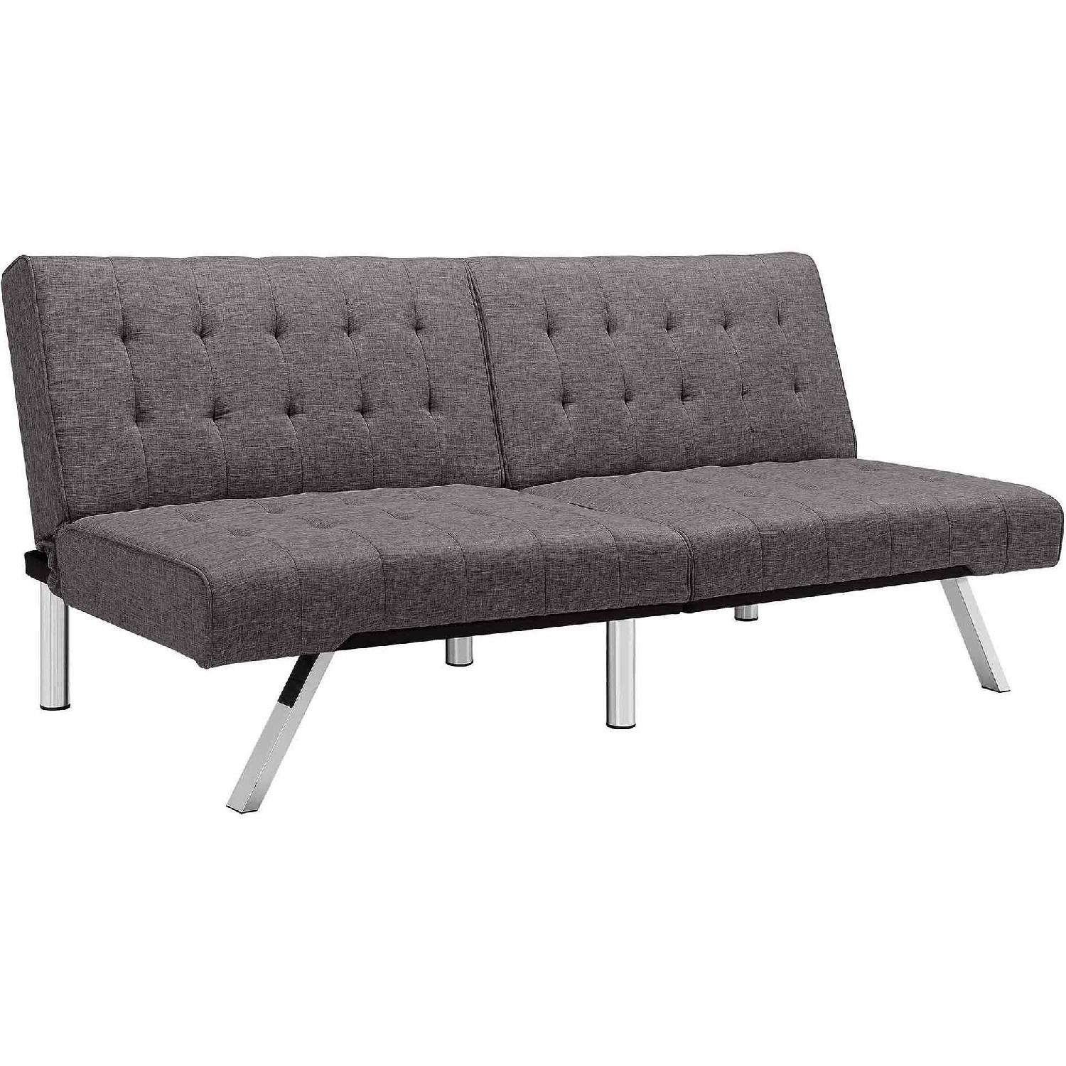 DHP Emily Futon w/ Chaise Lounge in Grey - image-0