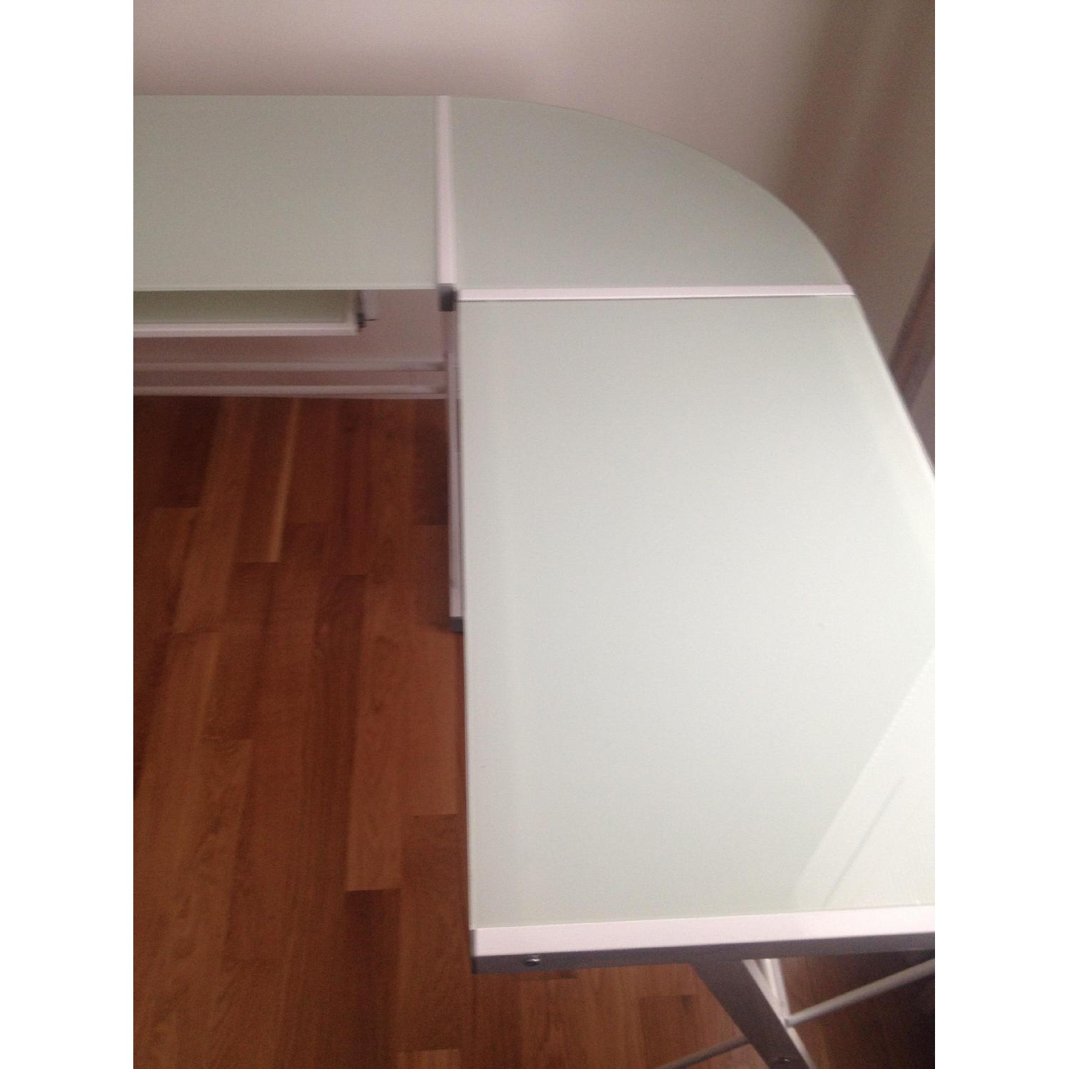 Walker Edison Glass Metal Corner Computer Desk - image-2
