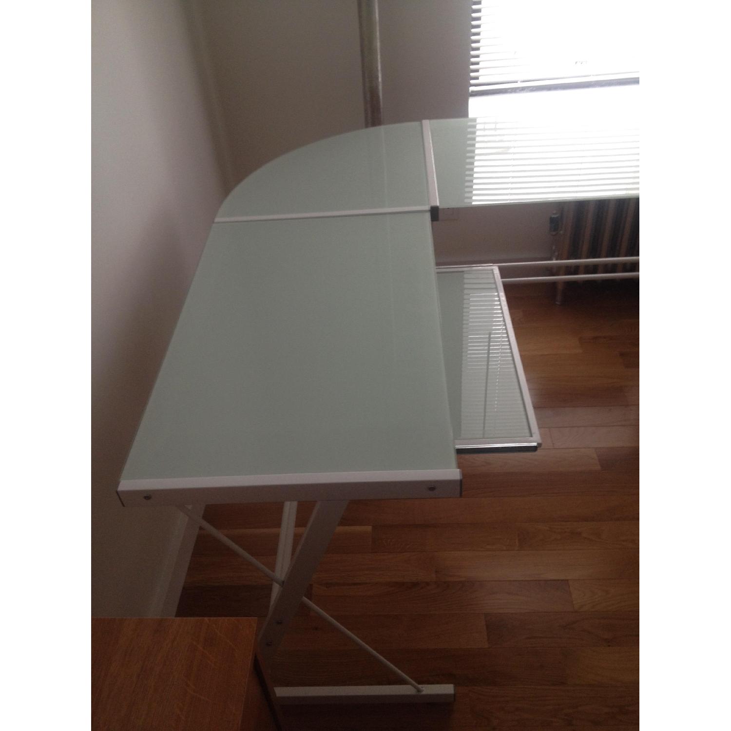 Walker Edison Glass Metal Corner Computer Desk - image-3