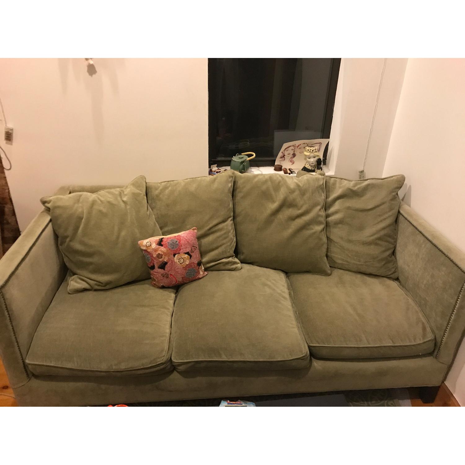 ABC Carpet and Home Green Velvet Sofa - image-1