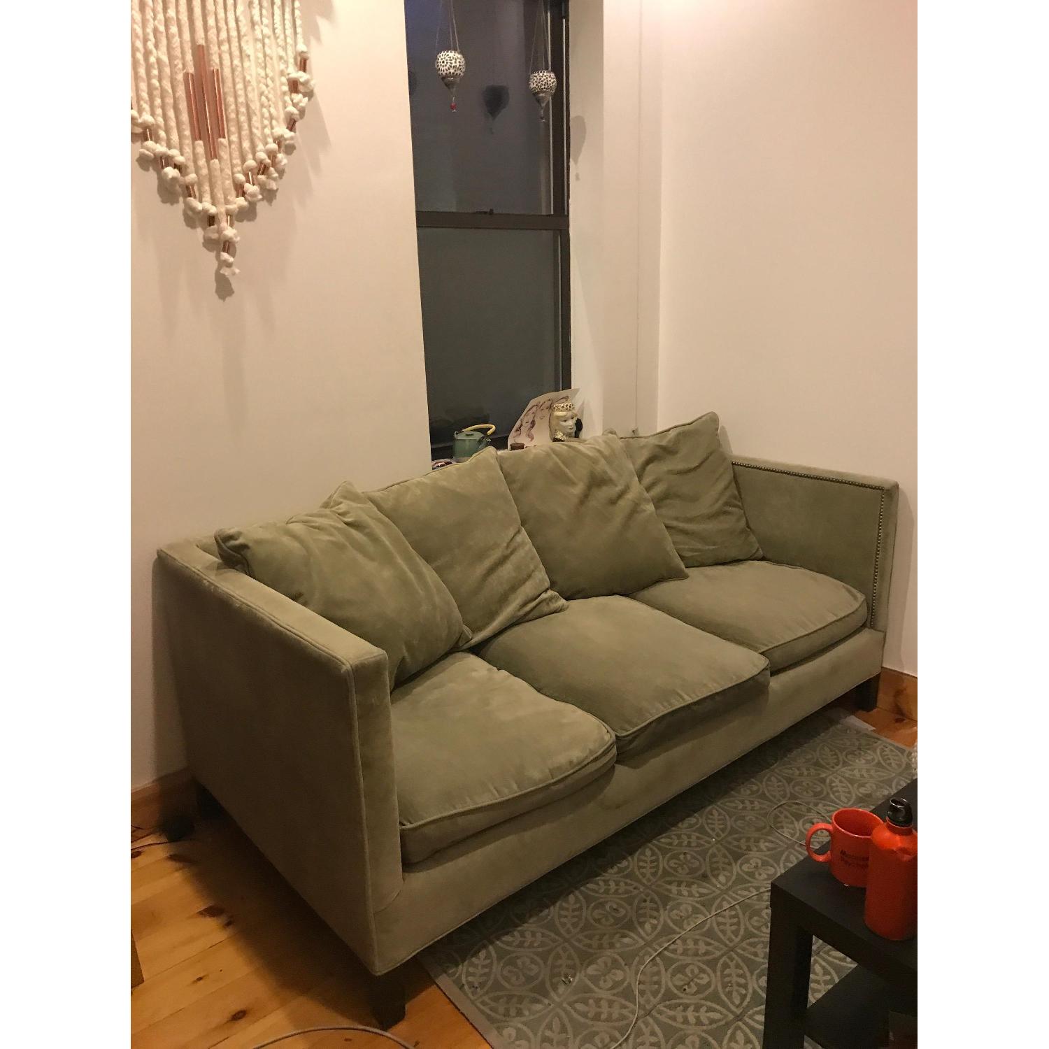 ABC Carpet and Home Green Velvet Sofa - image-2