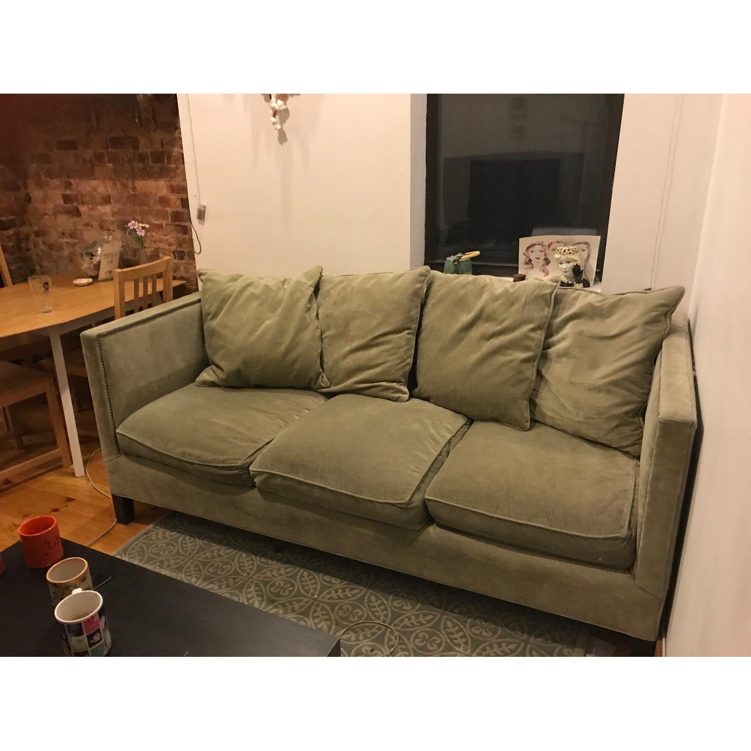ABC Carpet and Home Green Velvet Sofa - image-3