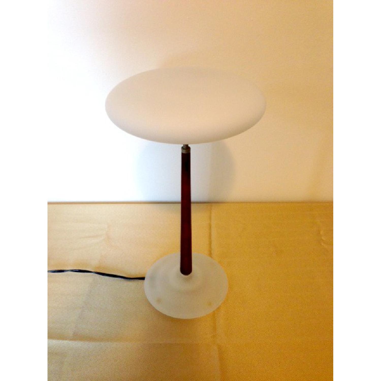 Artemide White Translucent Glass & Wood Lamp - image-2