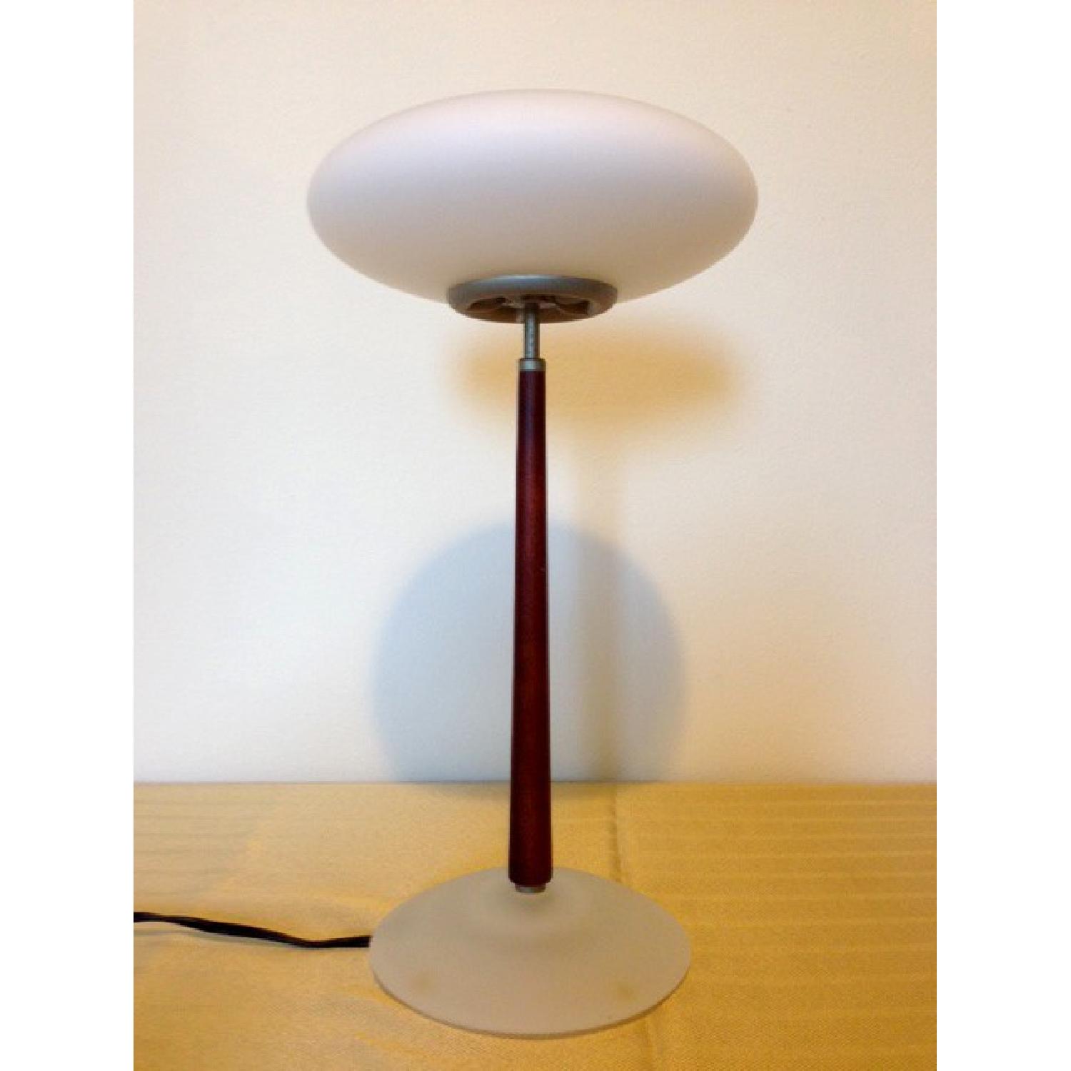 Artemide White Translucent Glass & Wood Lamp - image-3