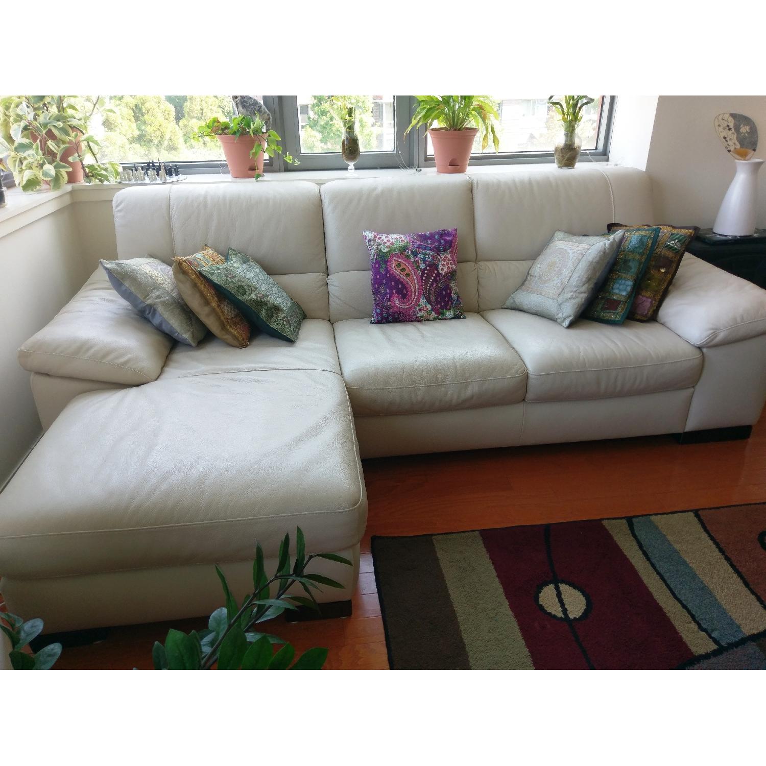 Macy's Leather Sectional Sofa - image-2