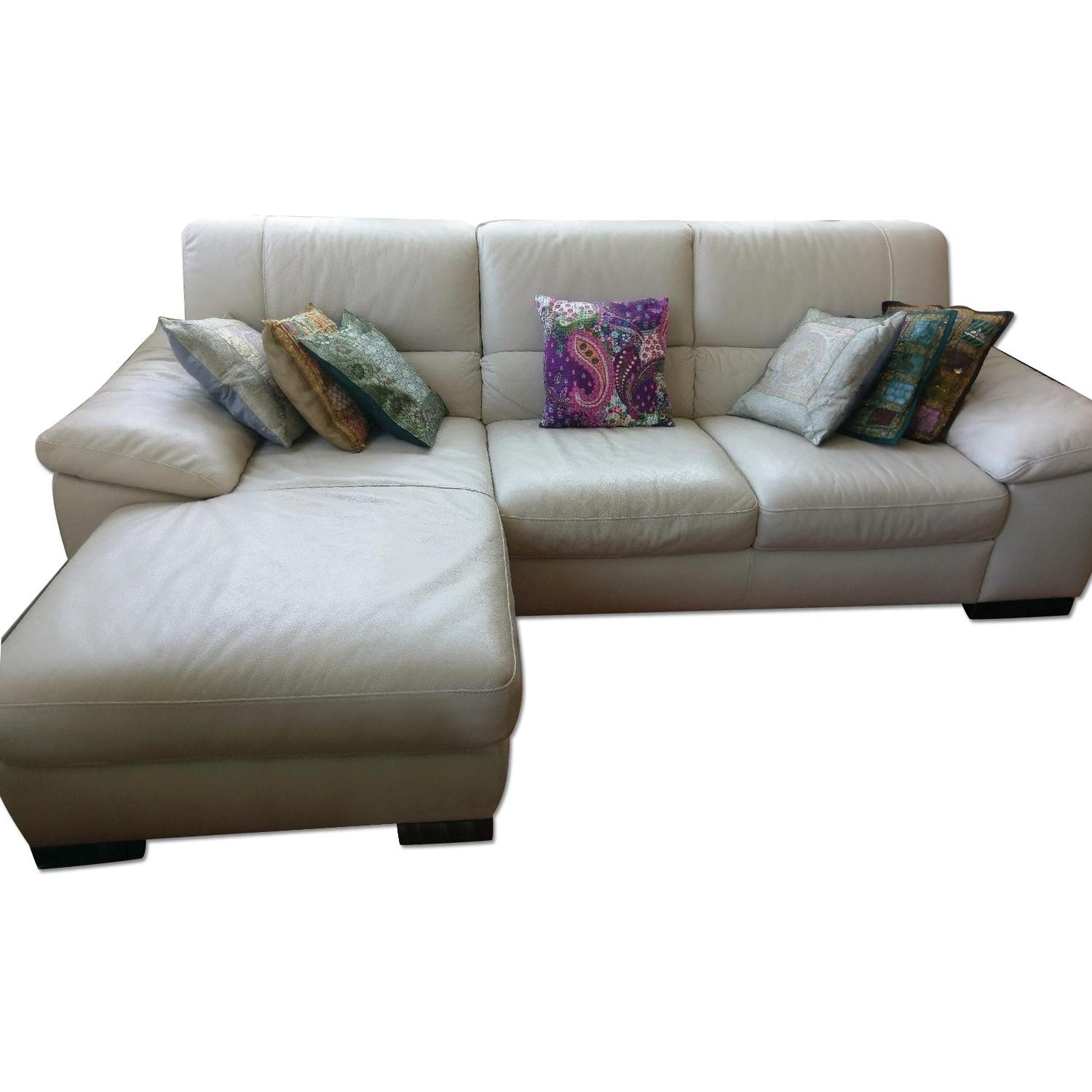 Macy's Leather Sectional Sofa - image-0