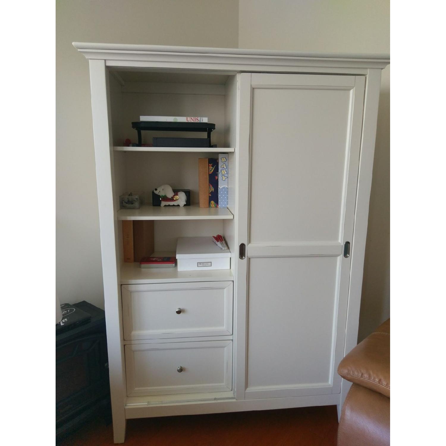 Macy's White Birch Sliding Door Storage Cabinet - image-1