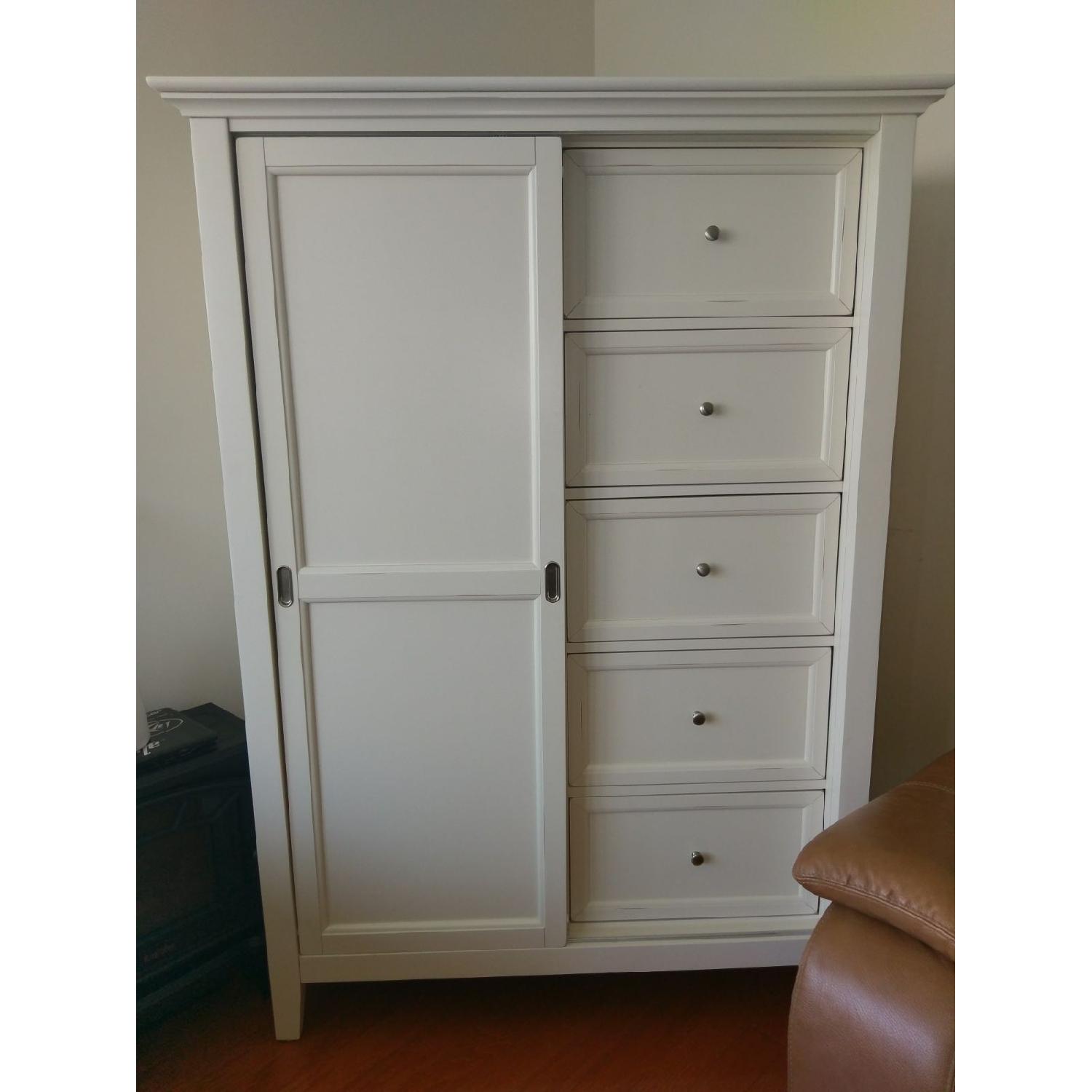 Macy's White Birch Sliding Door Storage Cabinet - image-2