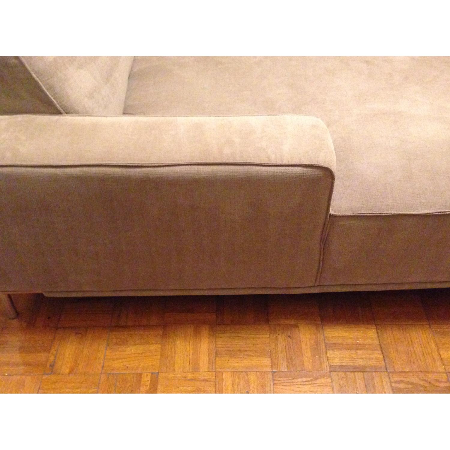 Jennifer Convertibles Natural Beige Fabric Sectional Sofa - image-2