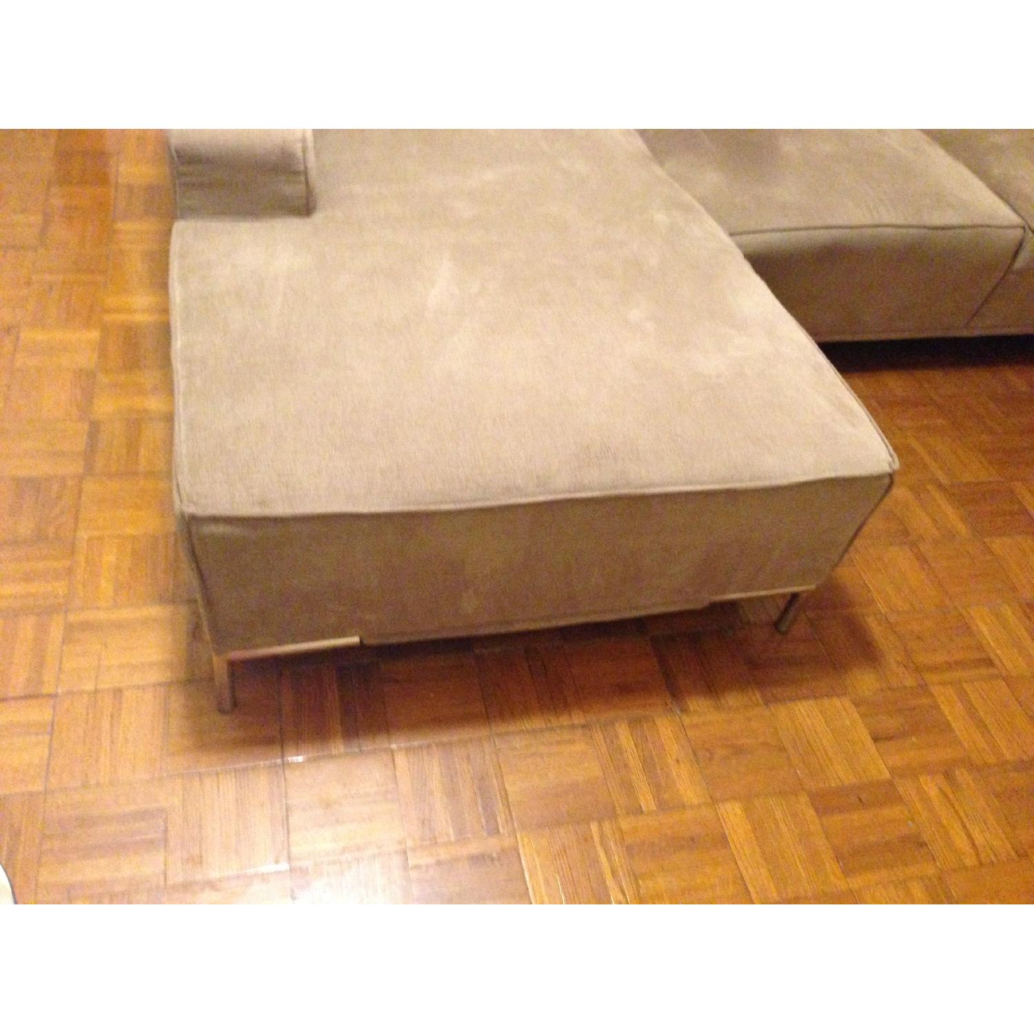 Jennifer Convertibles Natural Beige Fabric Sectional Sofa - image-5