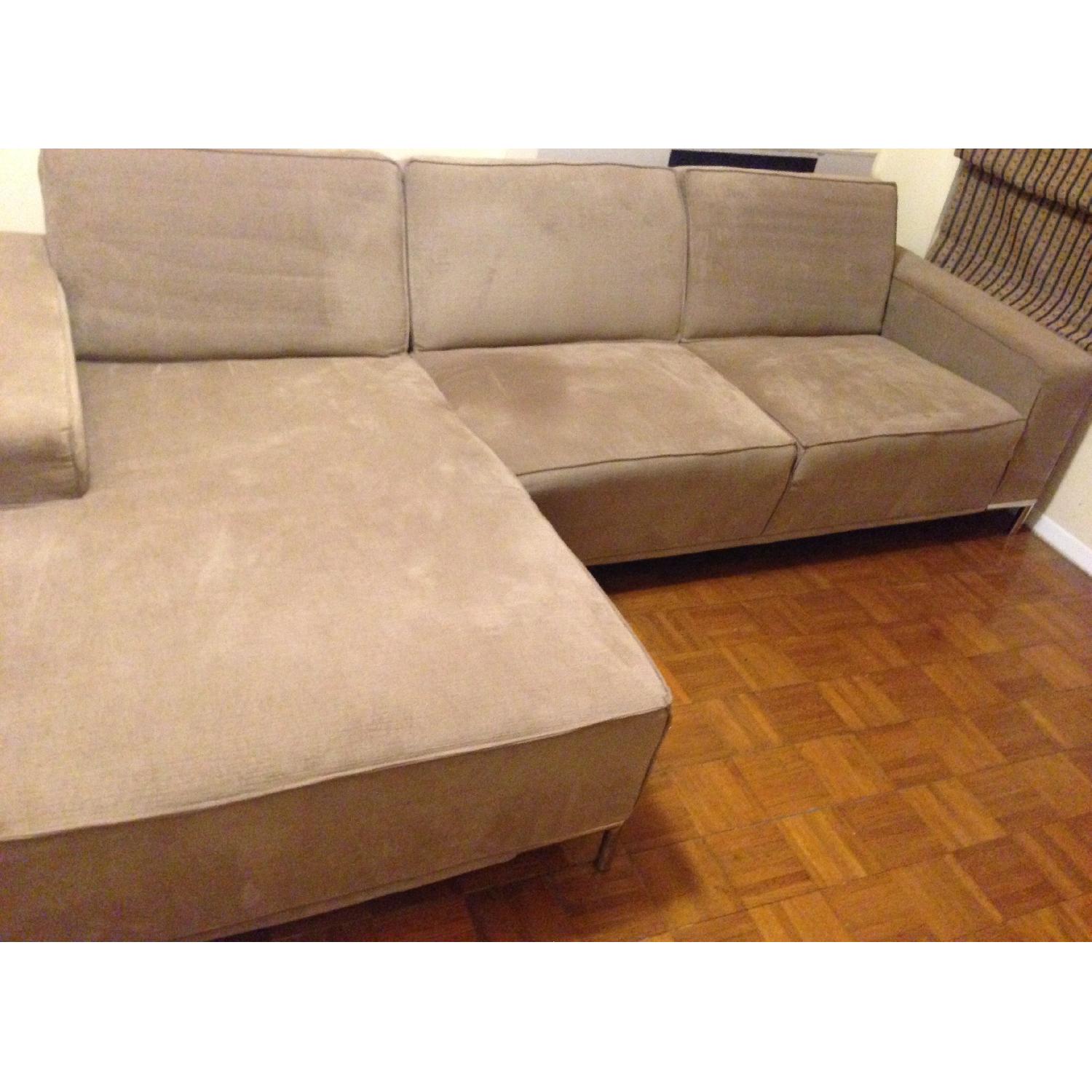 Jennifer Convertibles Natural Beige Fabric Sectional Sofa - image-8