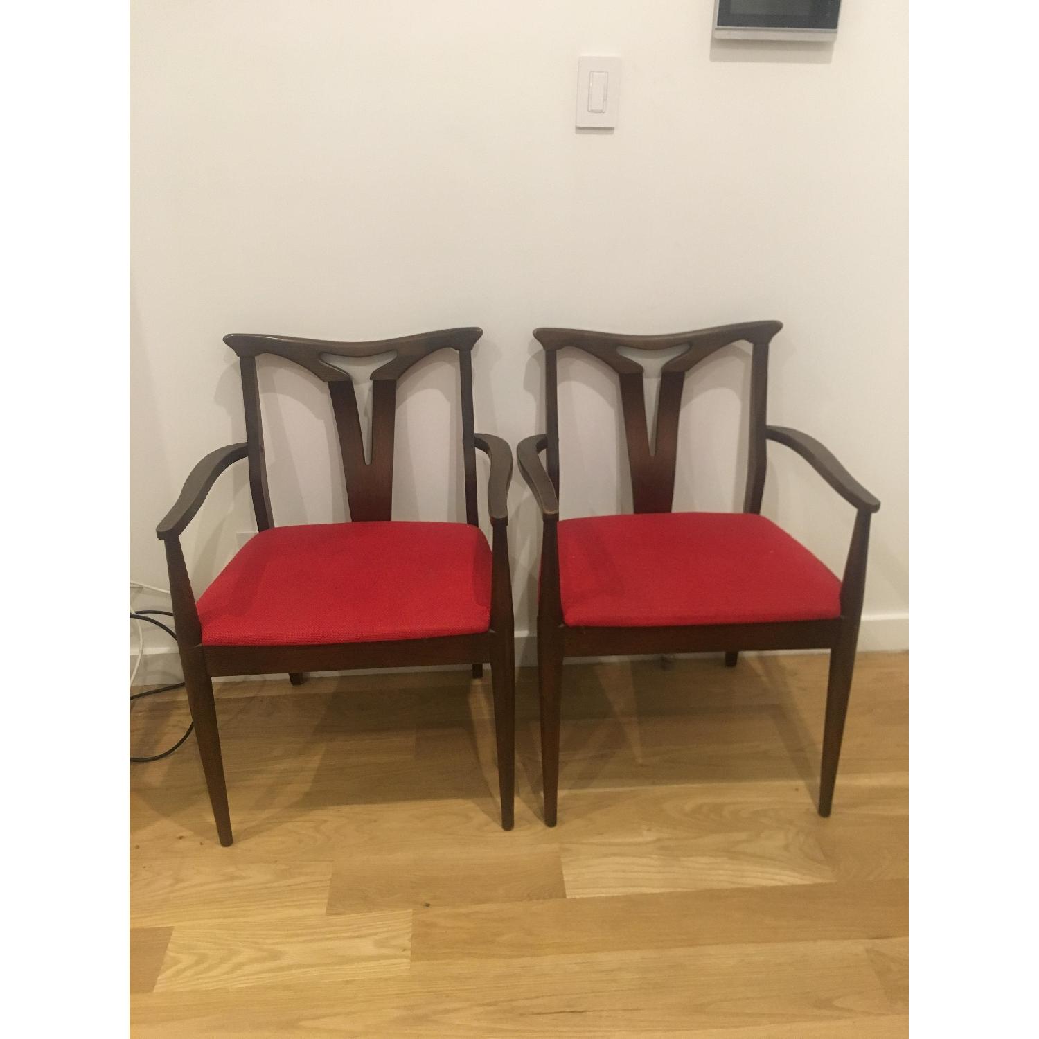 Vintage Red Wooden Chairs - image-1