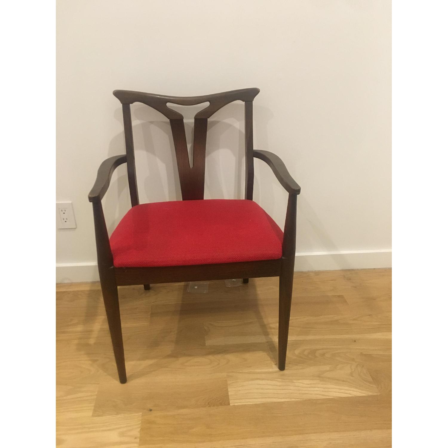 Vintage Red Wooden Chairs - image-2