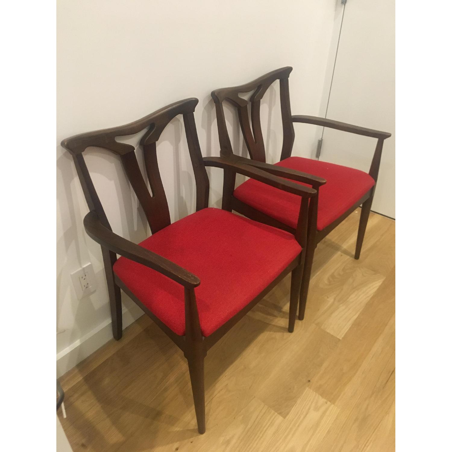 Vintage Red Wooden Chairs - image-3