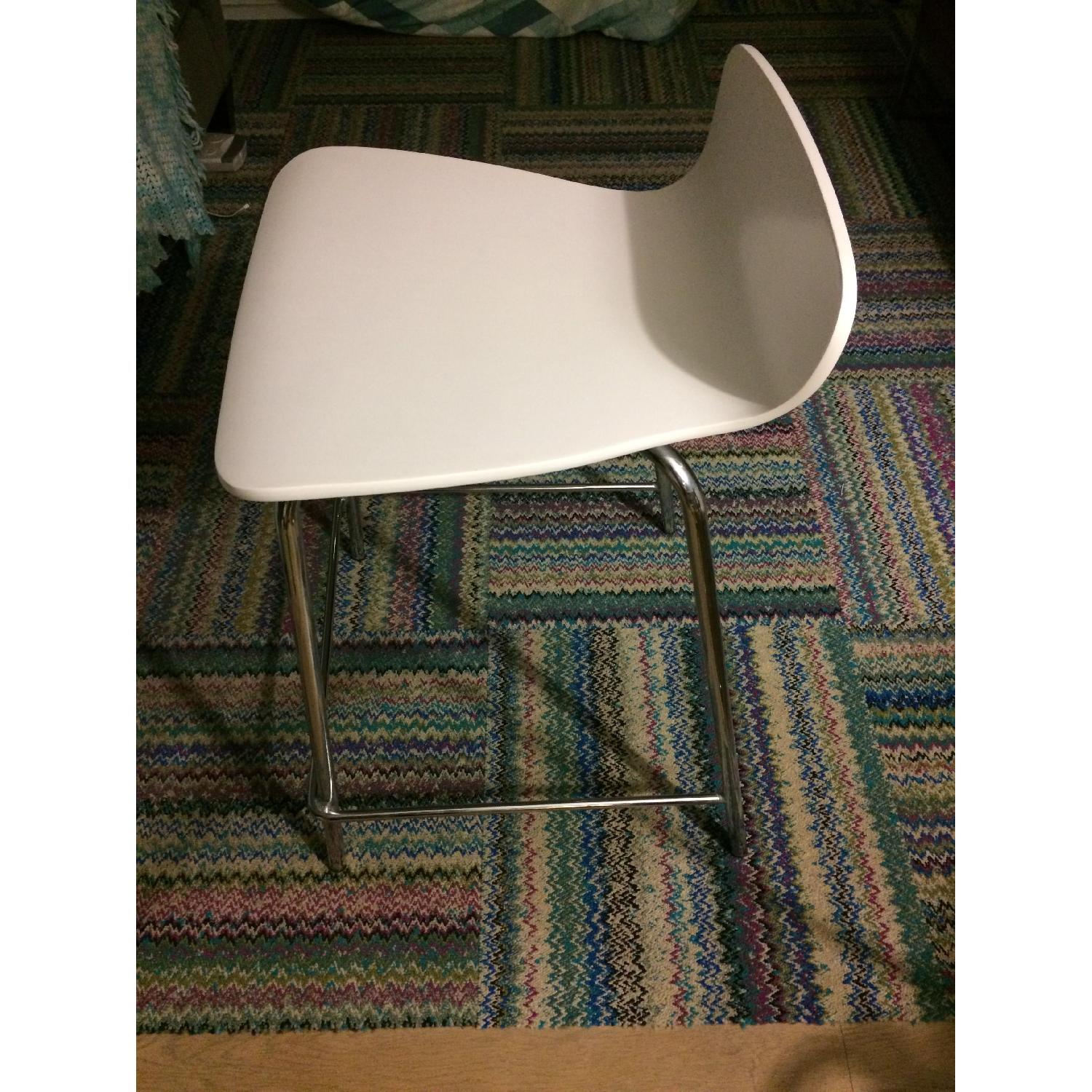 Crate & Barrel Felix White Counter Stools - image-2