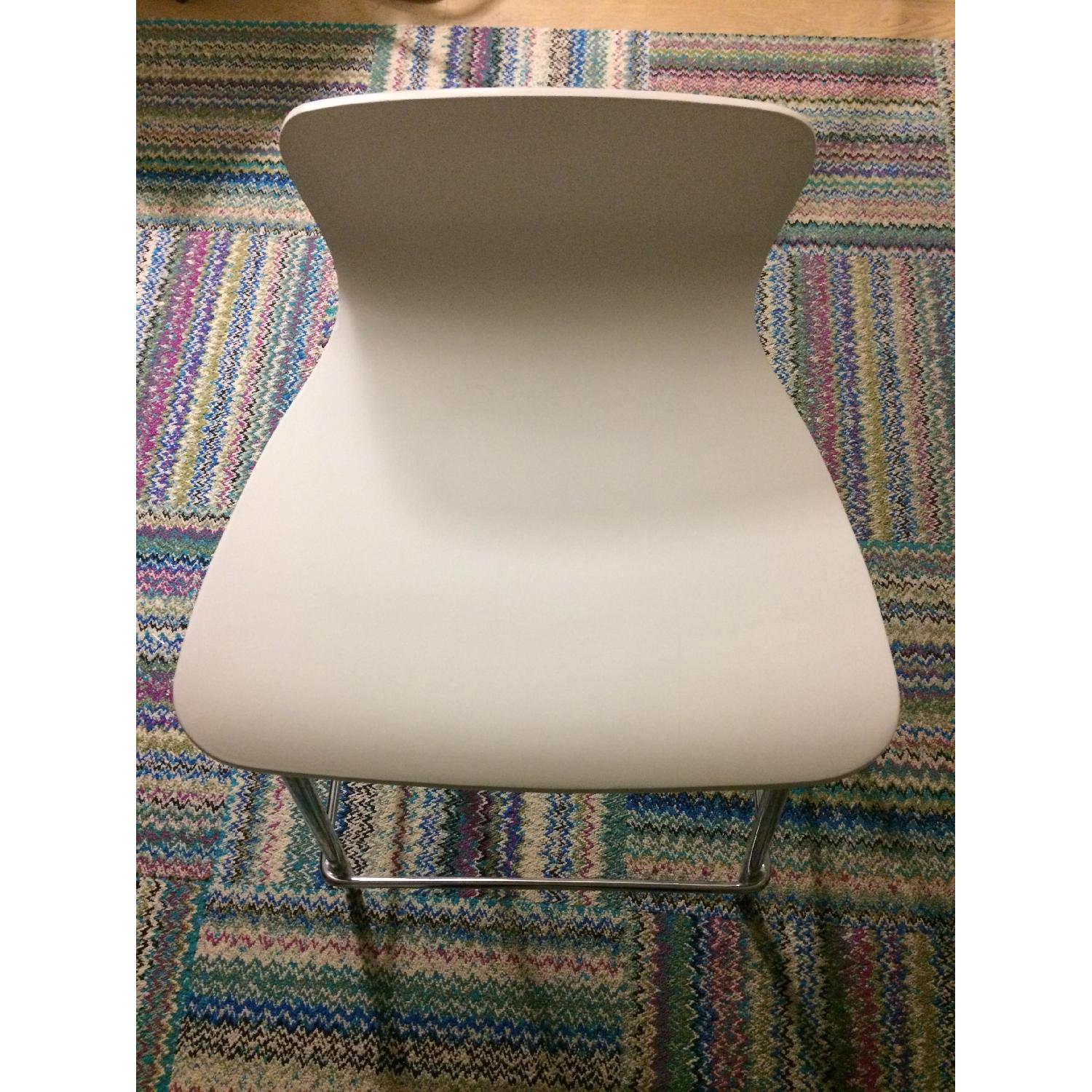Crate & Barrel Felix White Counter Stools - image-3