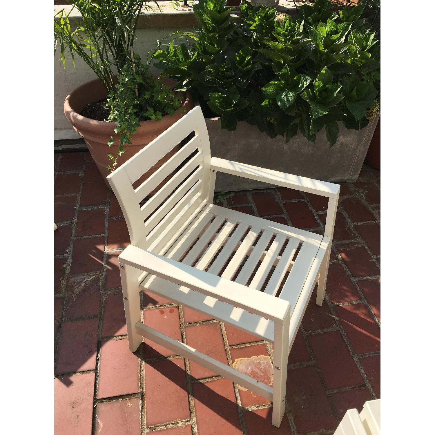 Ikea pplar Outdoor Dining Table w/ 4 Chairs + Black/White Umbrella - image-2