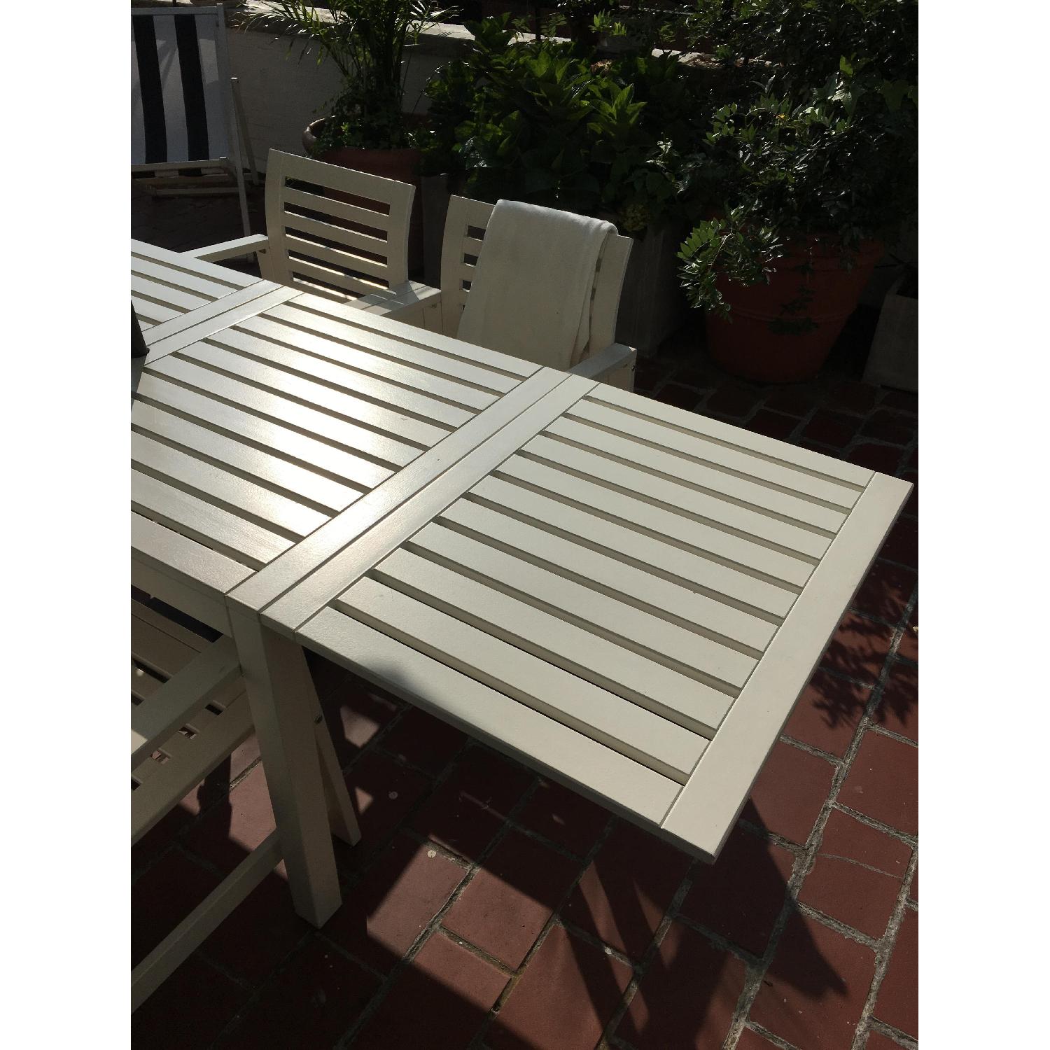 Ikea pplar Outdoor Dining Table w/ 4 Chairs + Black/White Umbrella - image-4