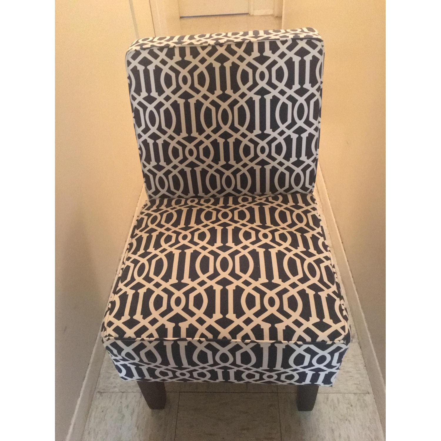 Target Blue & White Patterned Slipper Chair - image-1