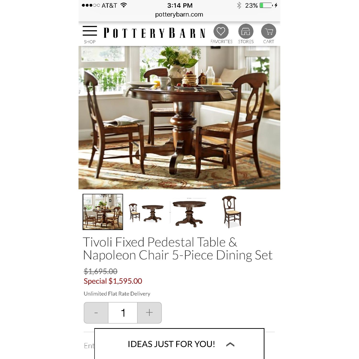 Pottery Barn Tivoli Round Table 5Piece Dining Set AptDeco