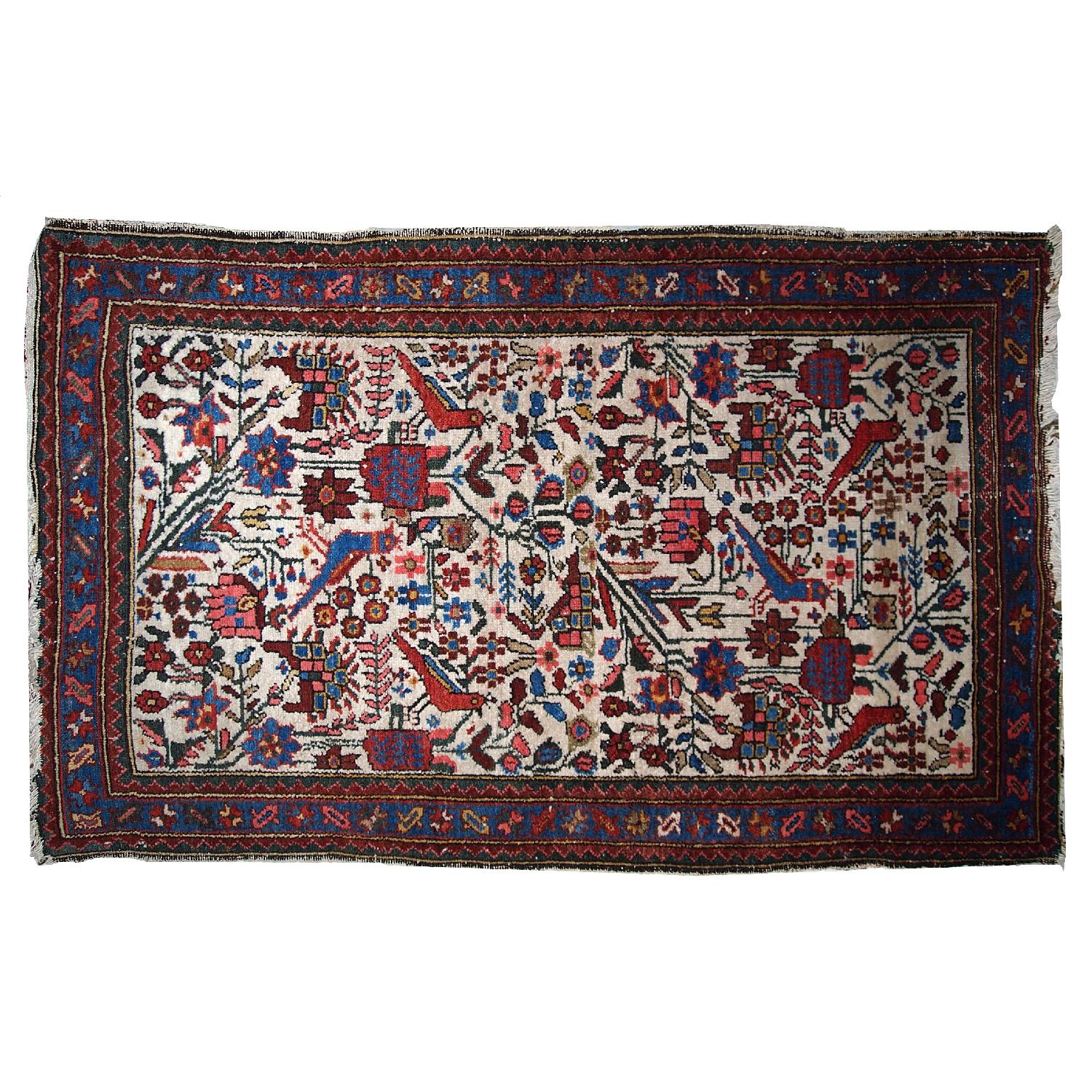 Antique 1920s Persian Mashad Rug - image-3
