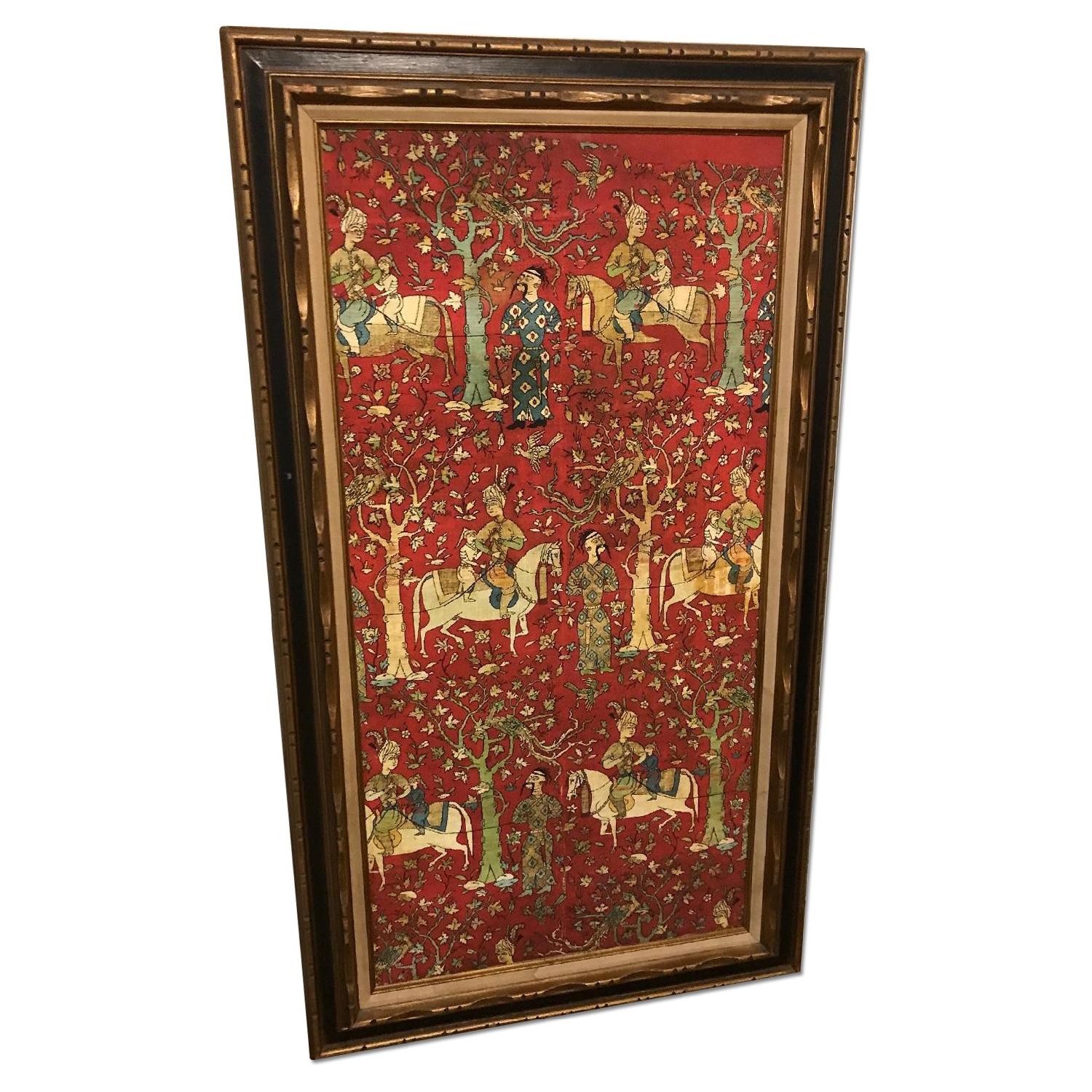 Framed Print of 16th-Century Persian Silk Panel - image-0