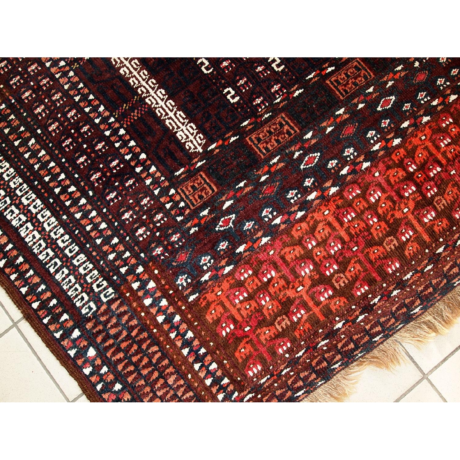 Antique 1950s Turkoman Hachli Rug - image-1