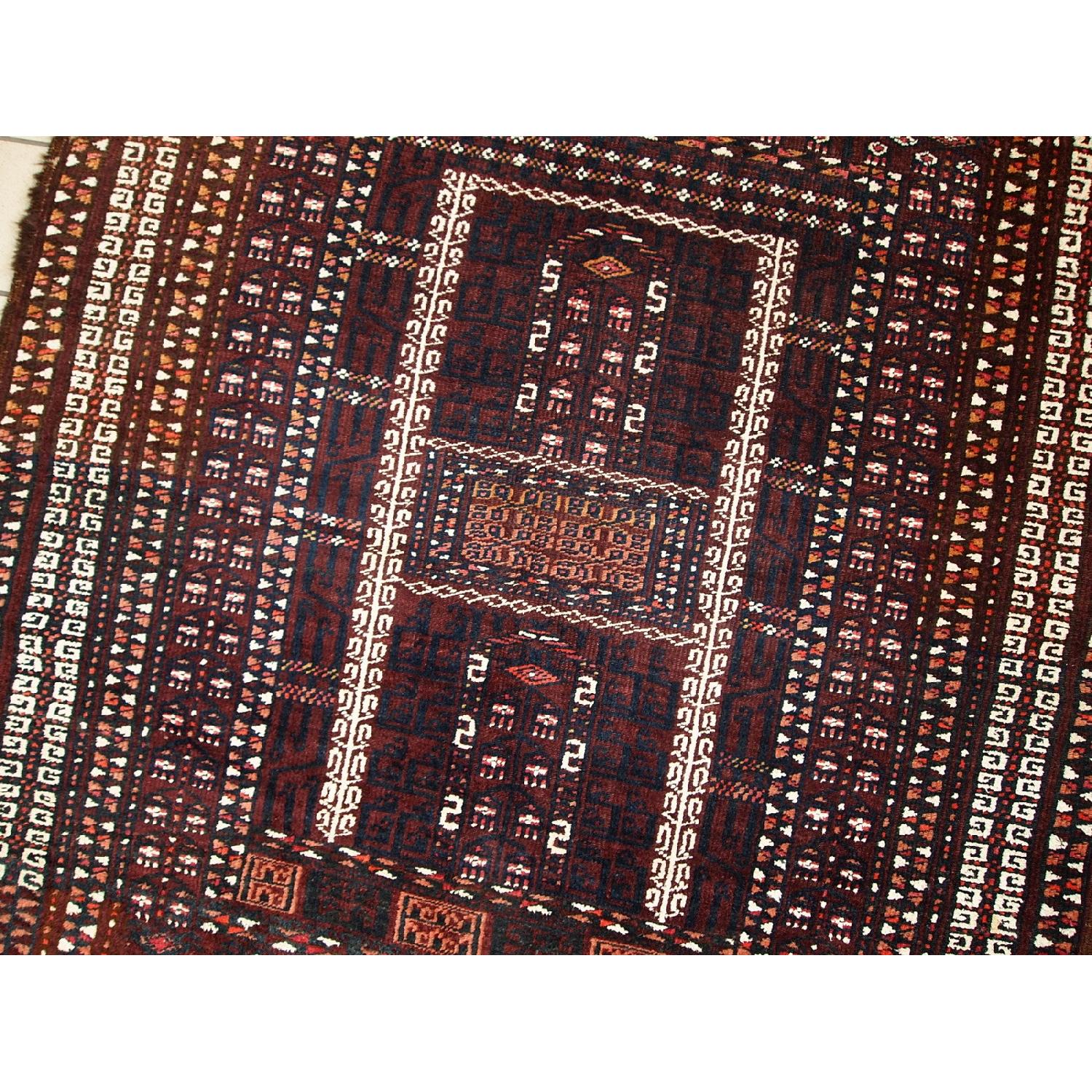 Antique 1950s Turkoman Hachli Rug - image-5