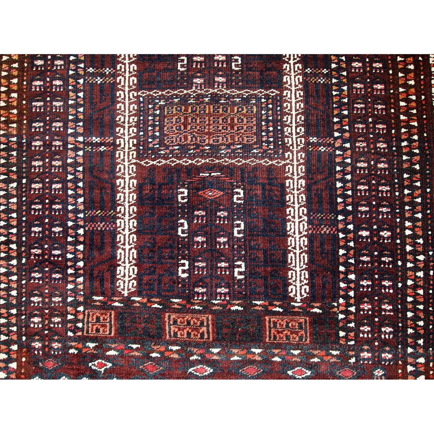 Antique 1950s Turkoman Hachli Rug - image-6