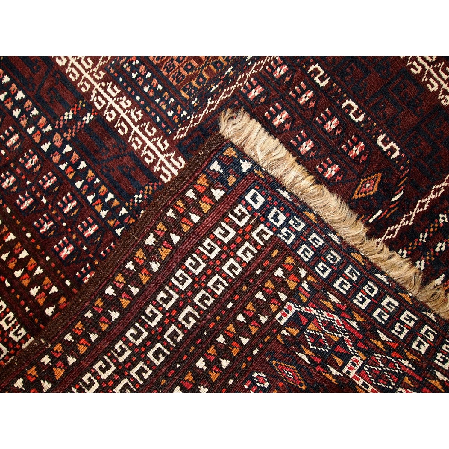 Antique 1950s Turkoman Hachli Rug - image-8