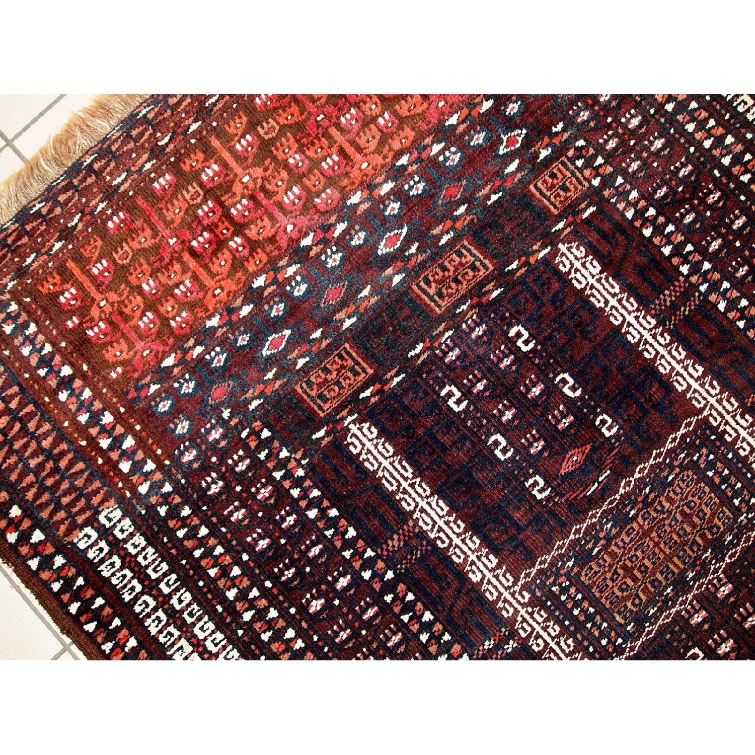 Antique 1950s Turkoman Hachli Rug - image-9