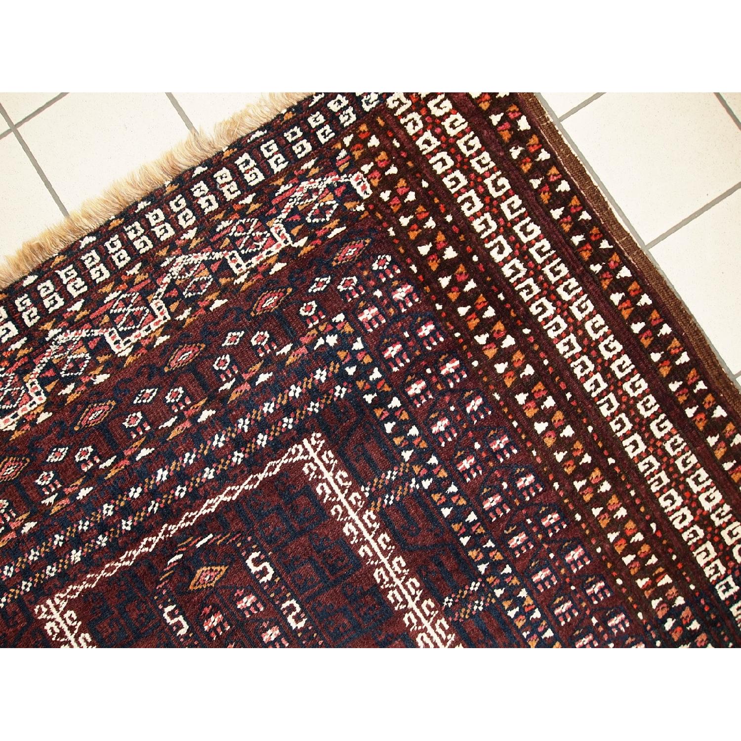 Antique 1950s Turkoman Hachli Rug - image-10